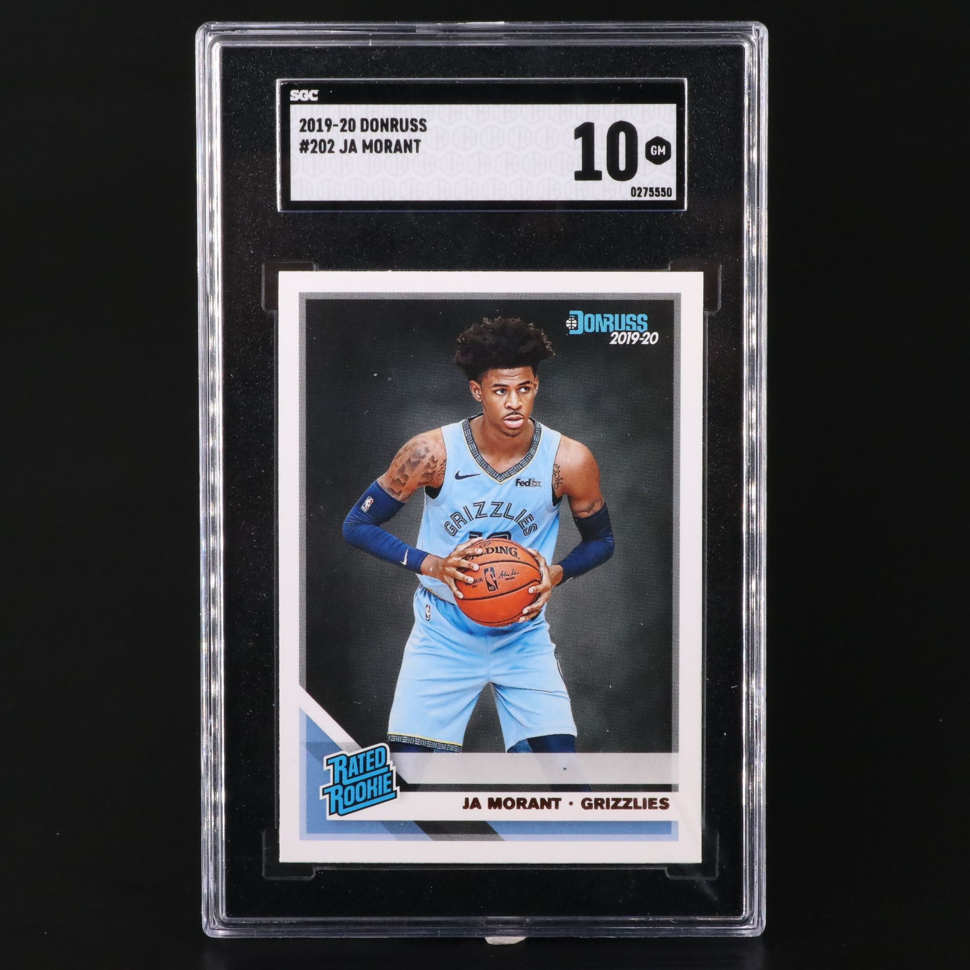 2019-20 Donruss Ja Morant Rated Rookie Basketball Card Graded SGC 10