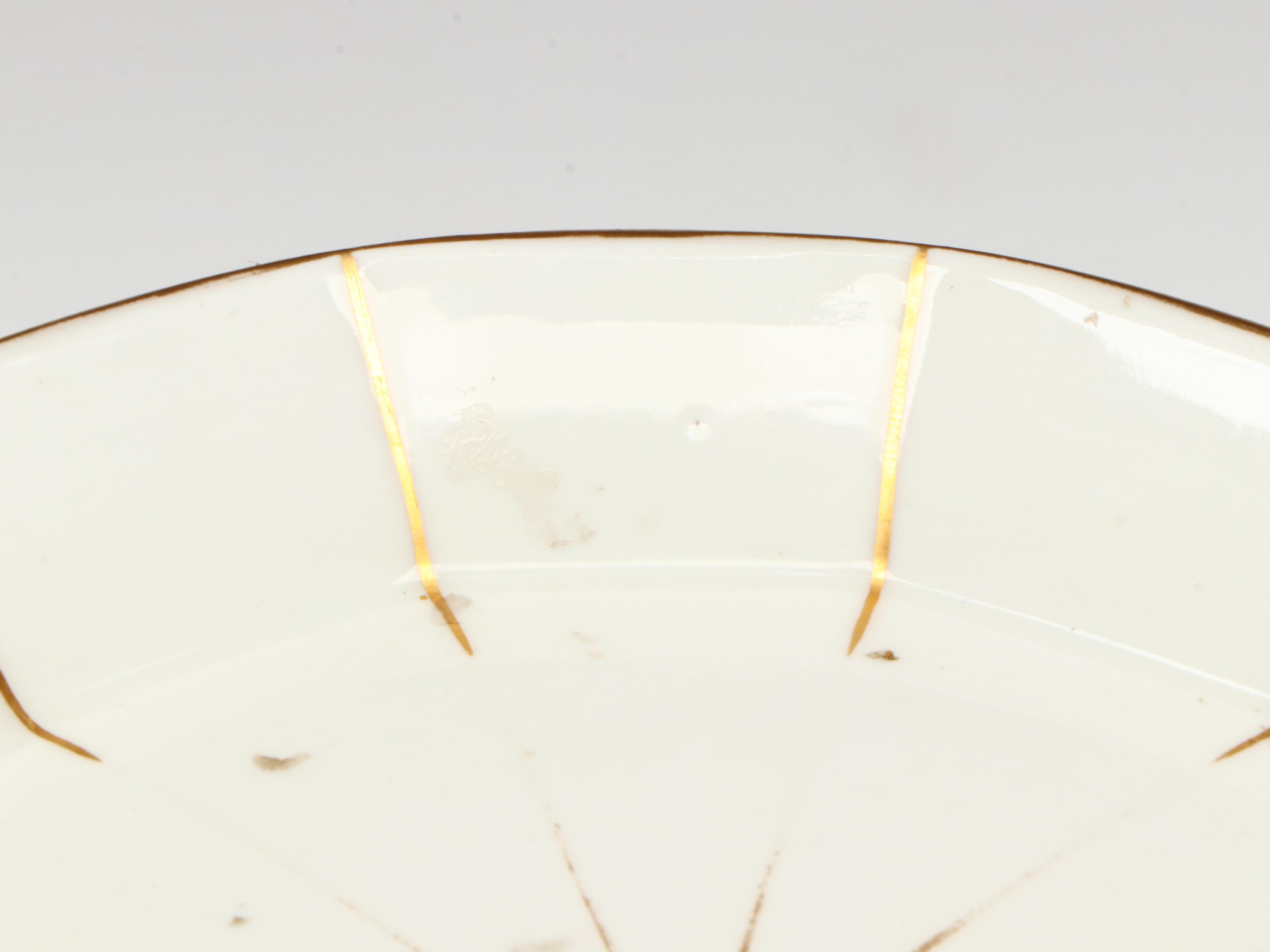 Meissen Gold Gilt Porcelain Decorative Plates on Metal Base