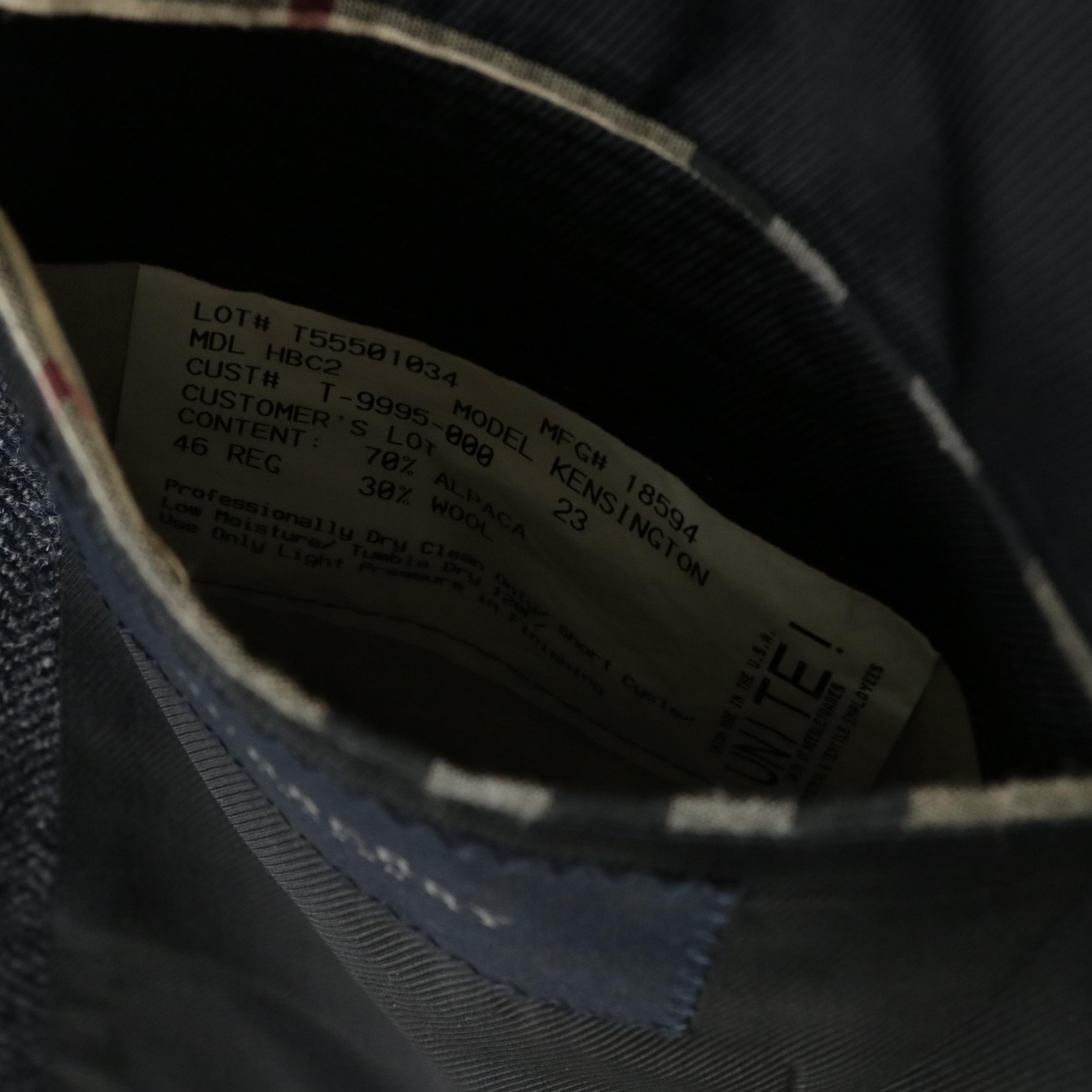 Men's Burberry London Blue Wool/Alpaca Herringbone Blazer