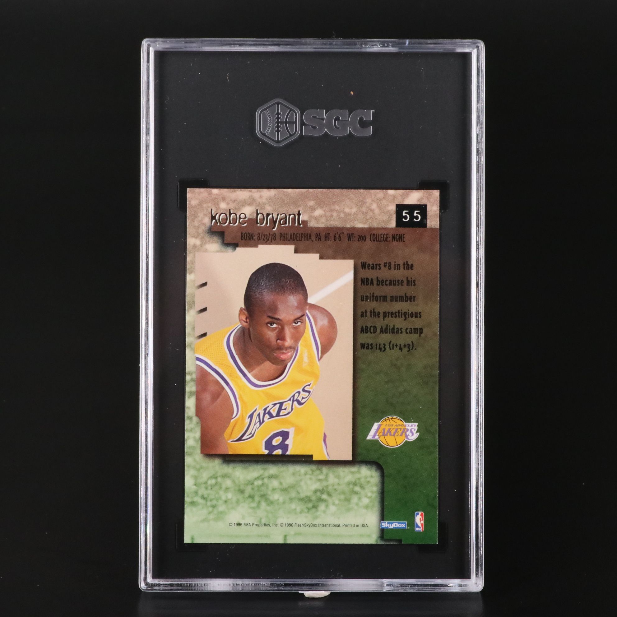 1996 Skybox Premium Kobe Bryant Los Angeles Lakers Rookie Card Graded SGC 9