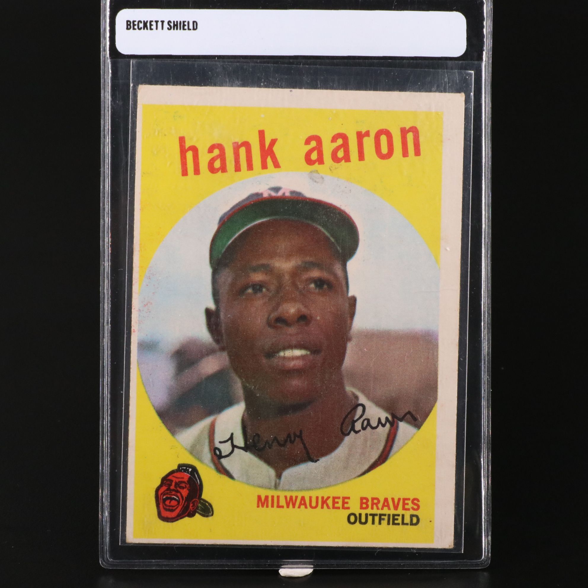 1959 Topps Hank Aaron Milwaukee Braves Baseball Card