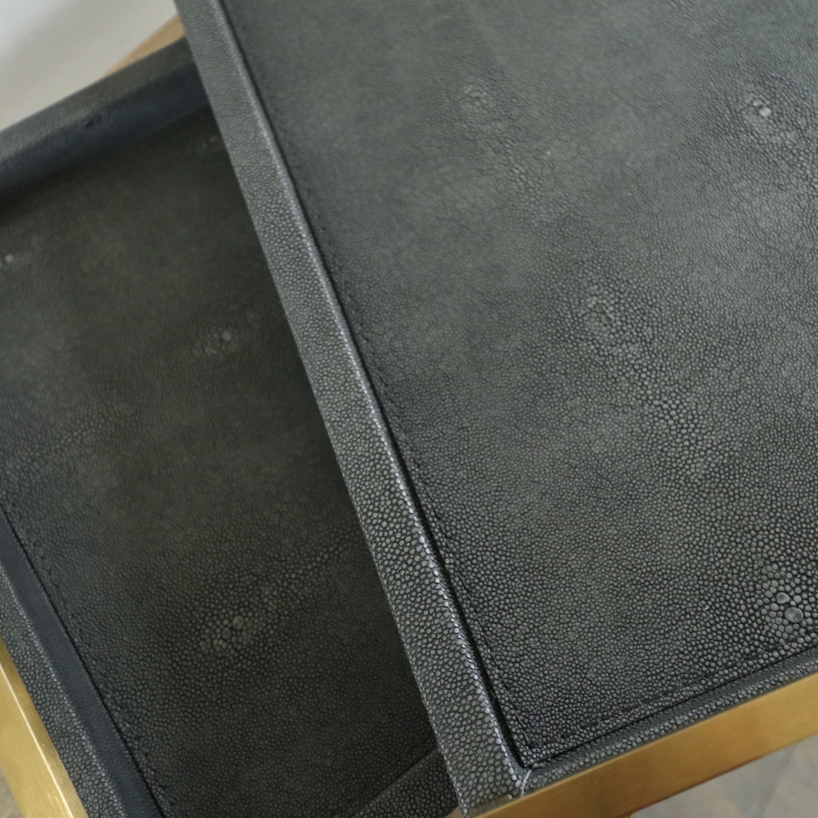 Shagreen Faux Leather Trays, Cyan Design Metal Bookends and Office Décor