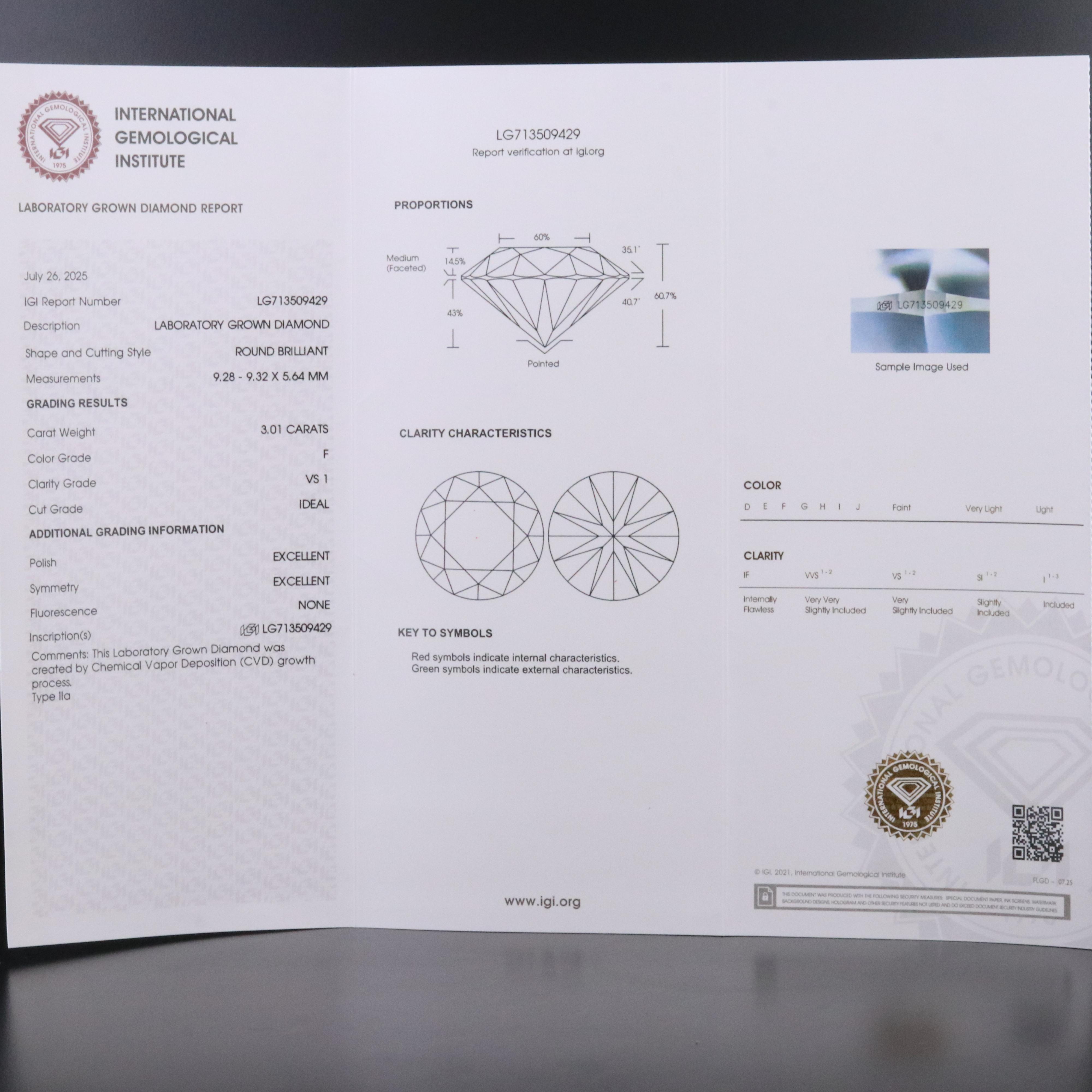 14K 6.02 CTW Lab Grown Diamond Stud Earrings with IGI Reports