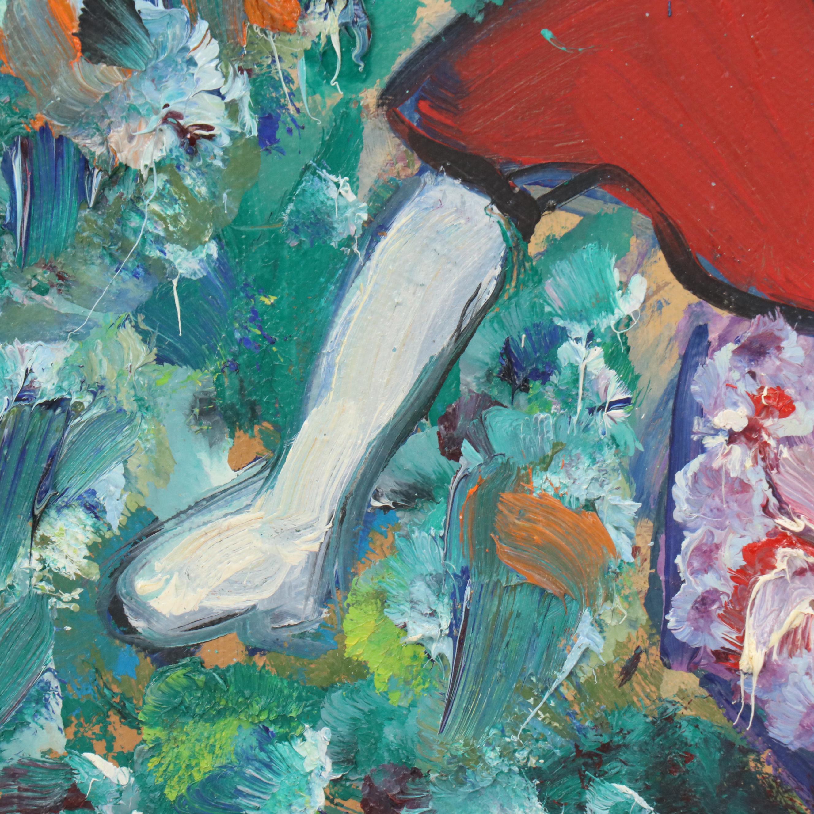 Janice Guttman Modernist Figural Oil Painting, 1988