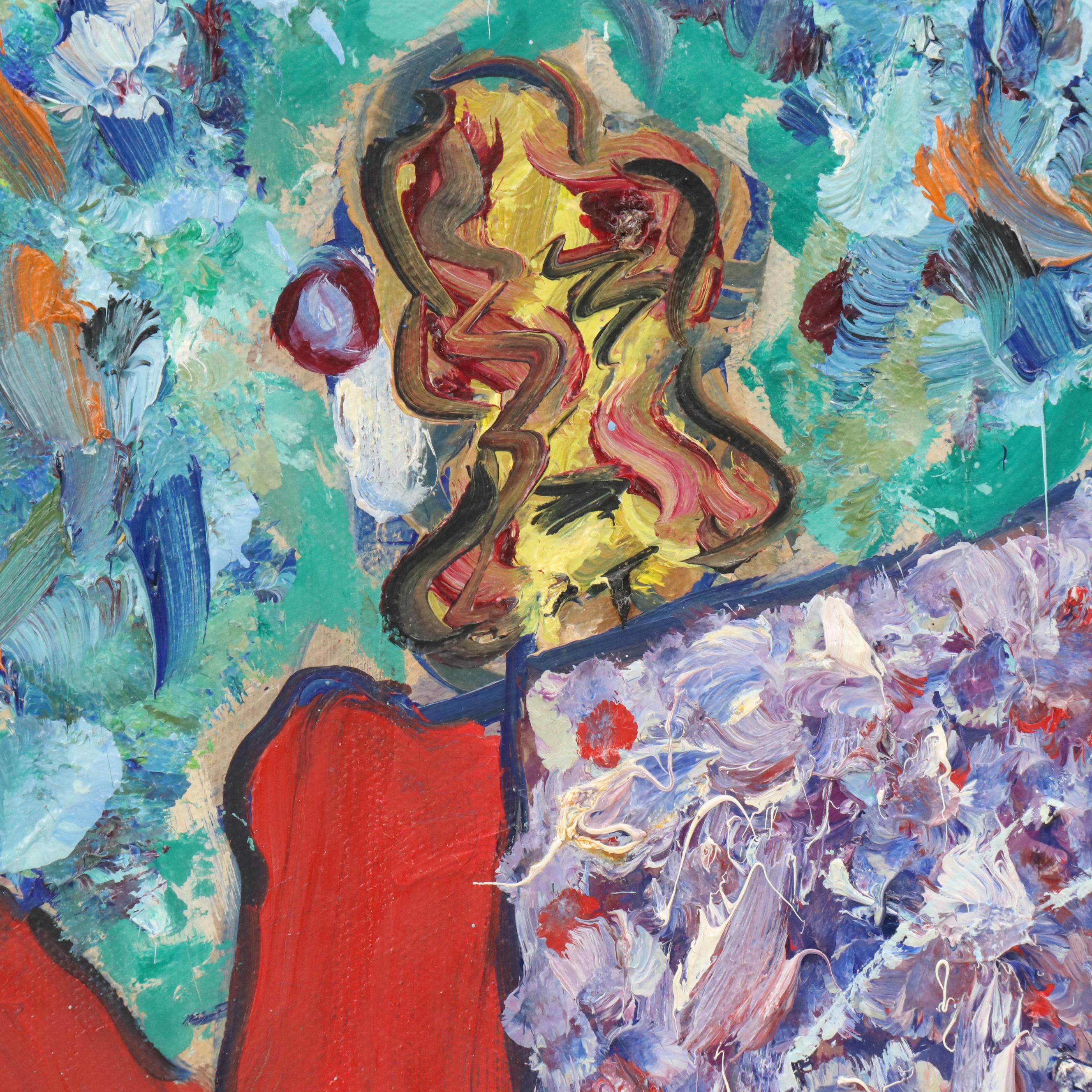 Janice Guttman Modernist Figural Oil Painting, 1988