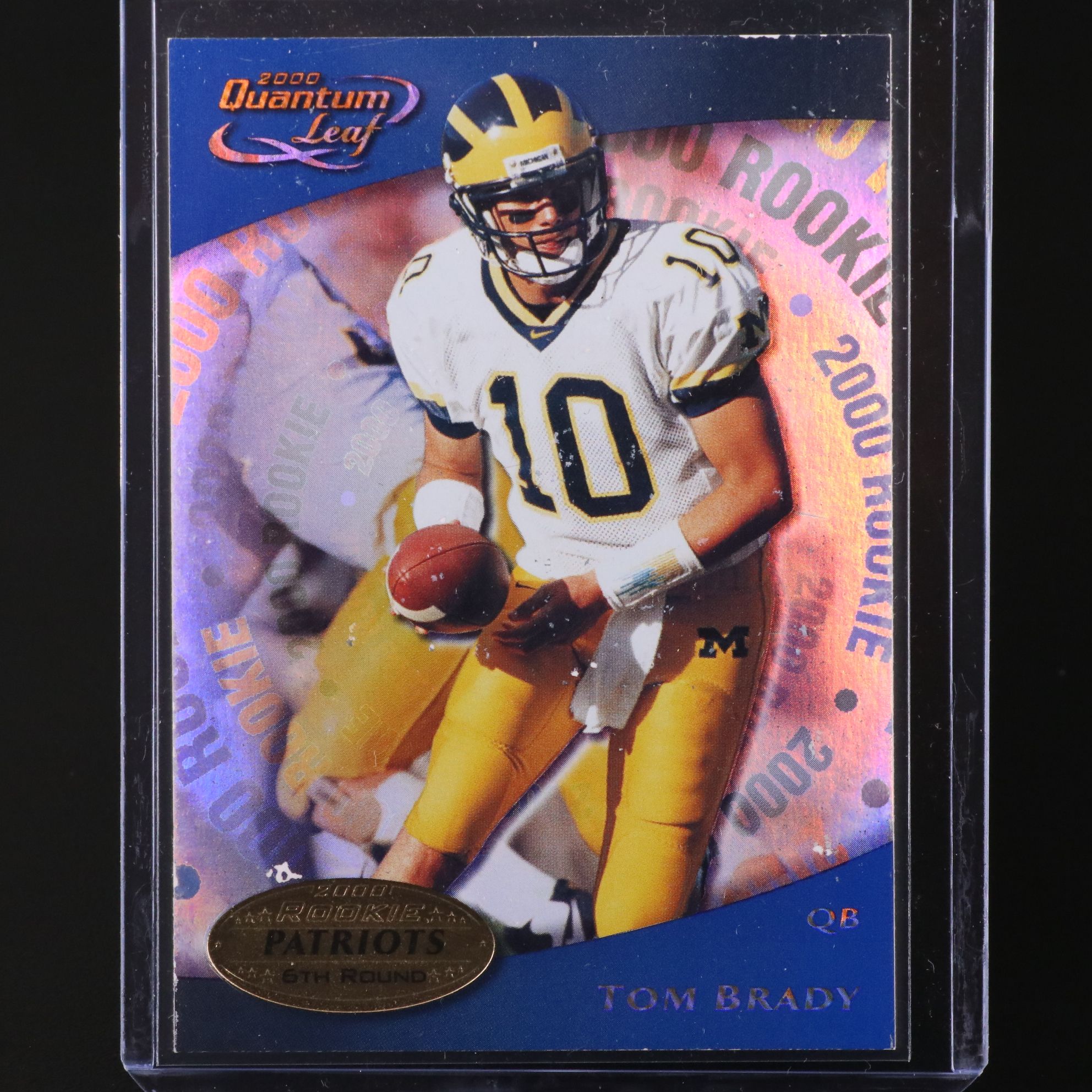2000 Quantum Leaf Tom Brady Rookie Football Card