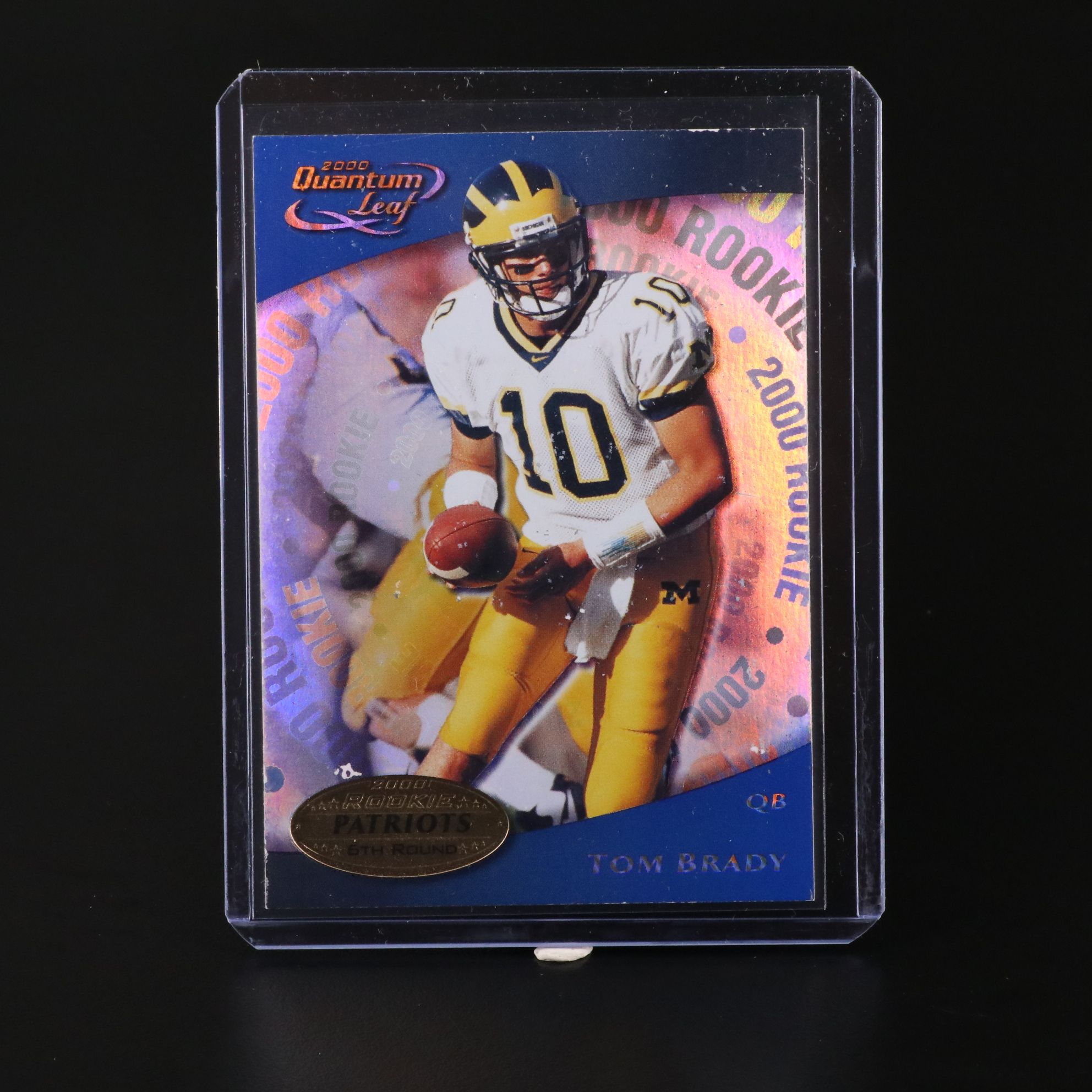2000 Quantum Leaf Tom Brady Rookie Football Card