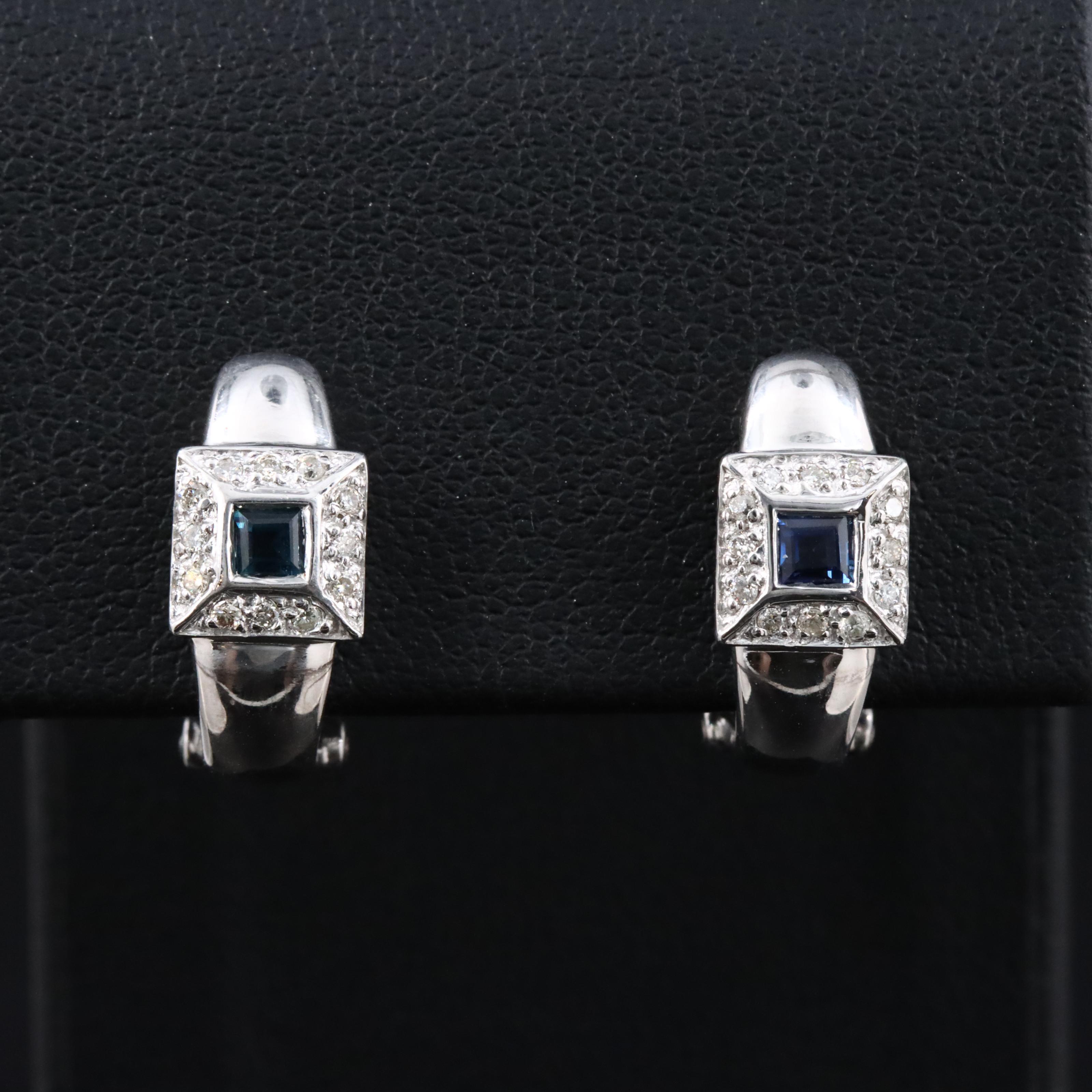 14K Sapphire and Diamond Earrings