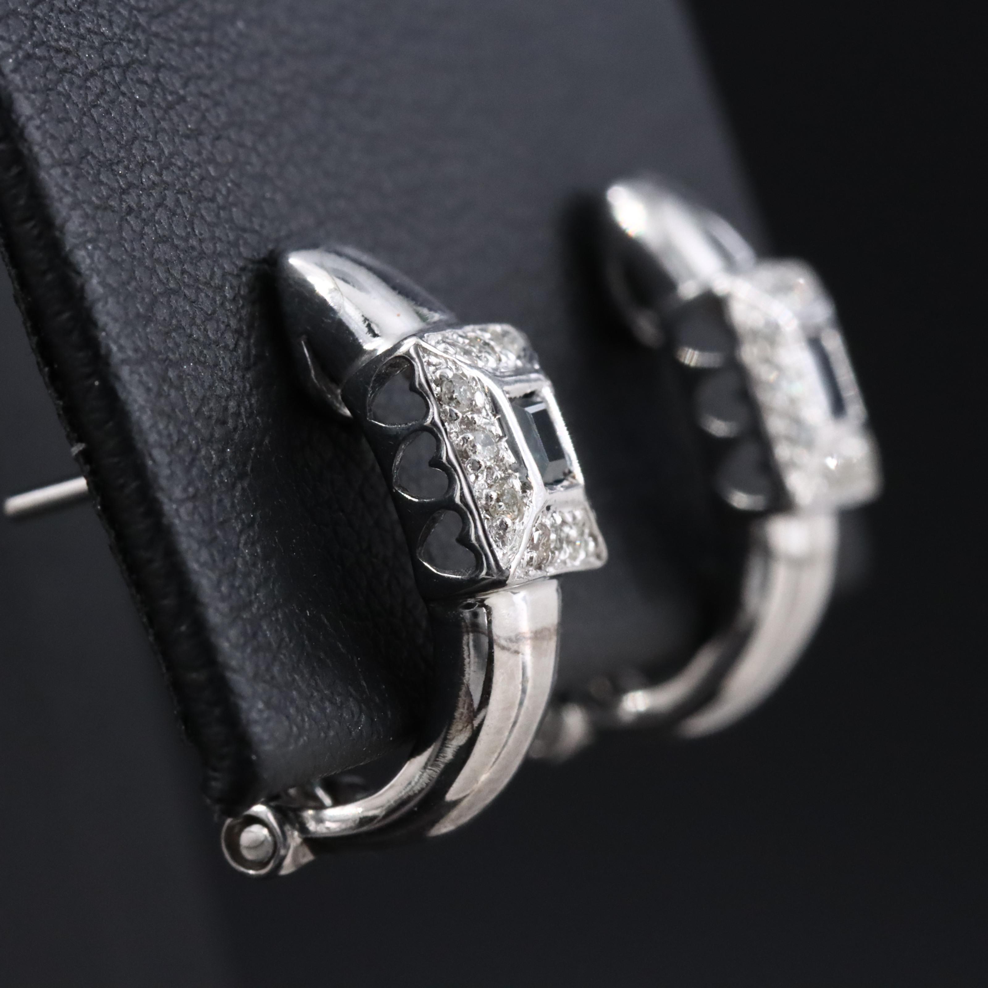 14K Sapphire and Diamond Earrings