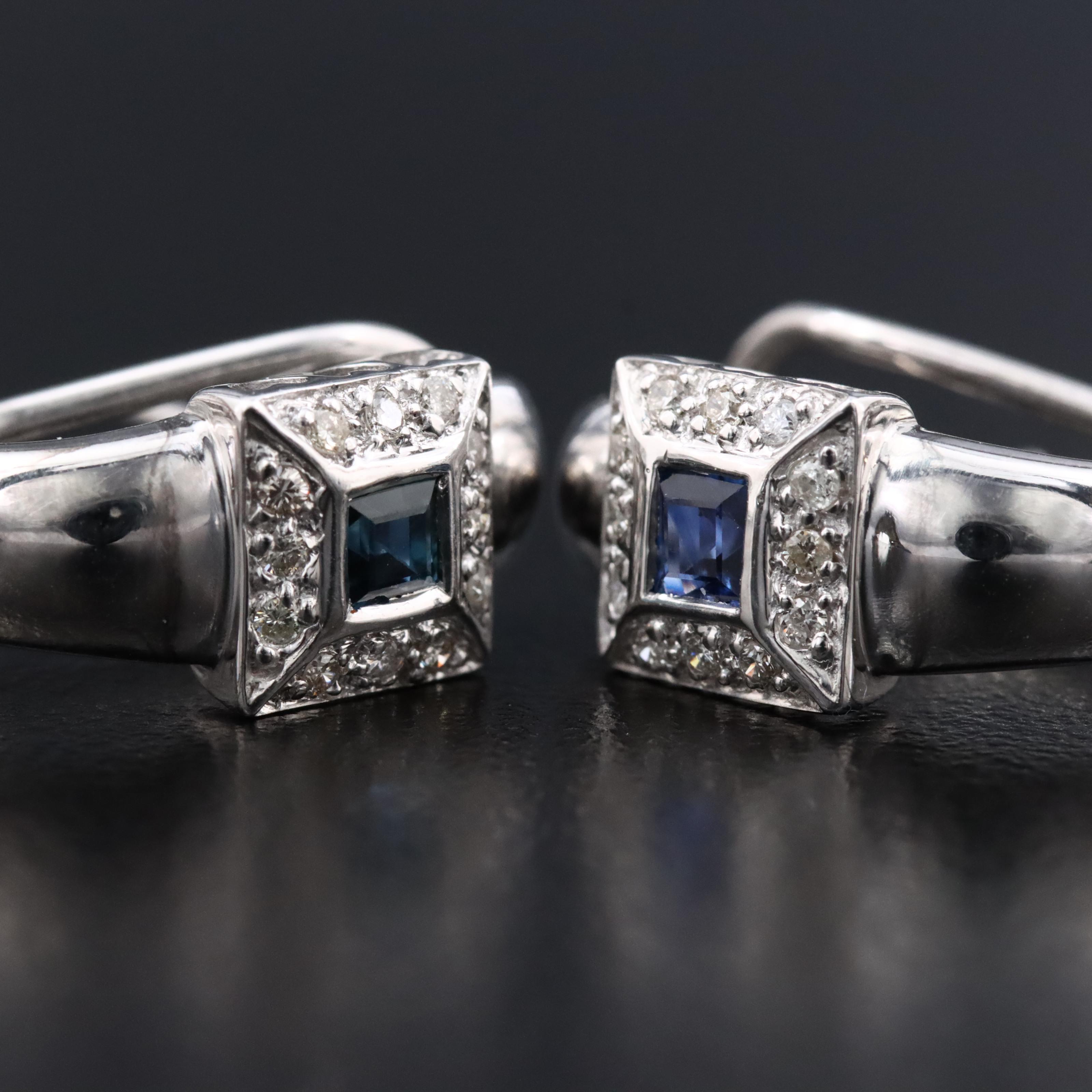 14K Sapphire and Diamond Earrings