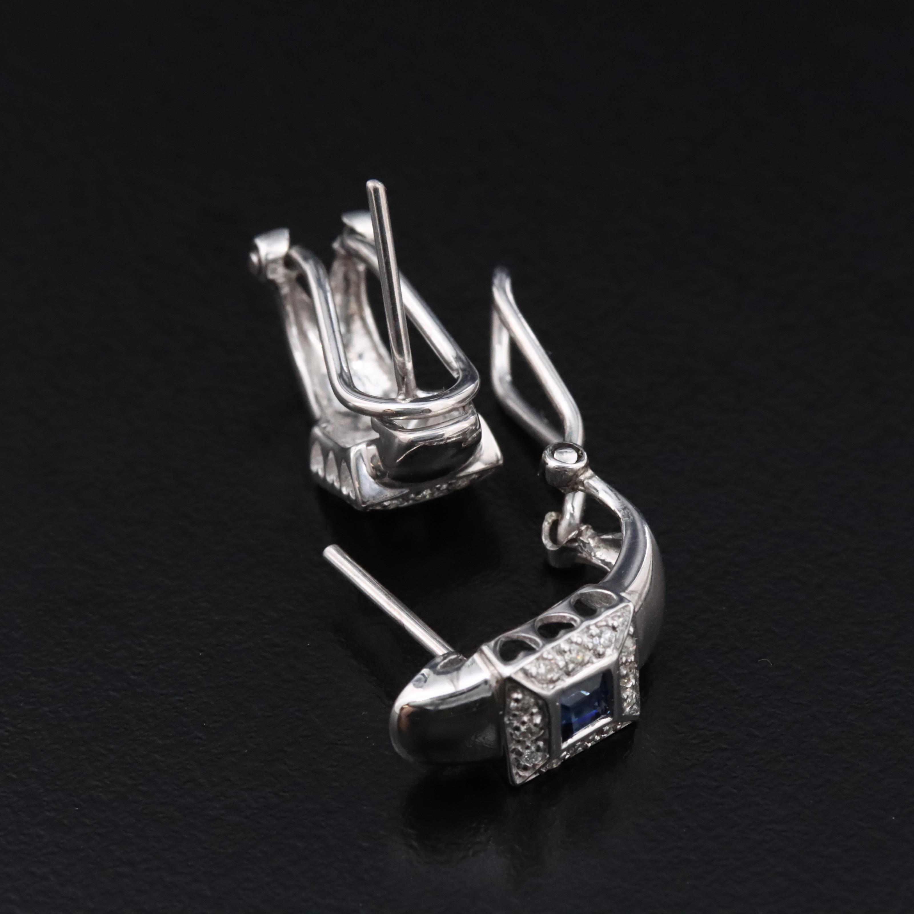 14K Sapphire and Diamond Earrings