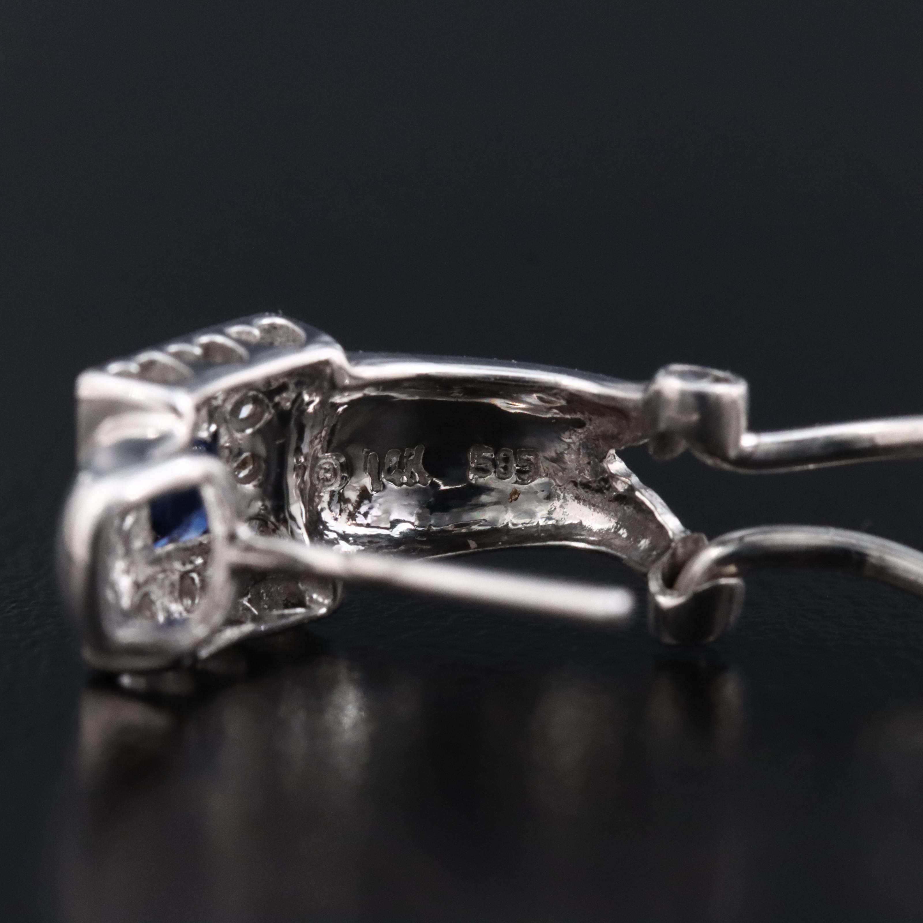 14K Sapphire and Diamond Earrings