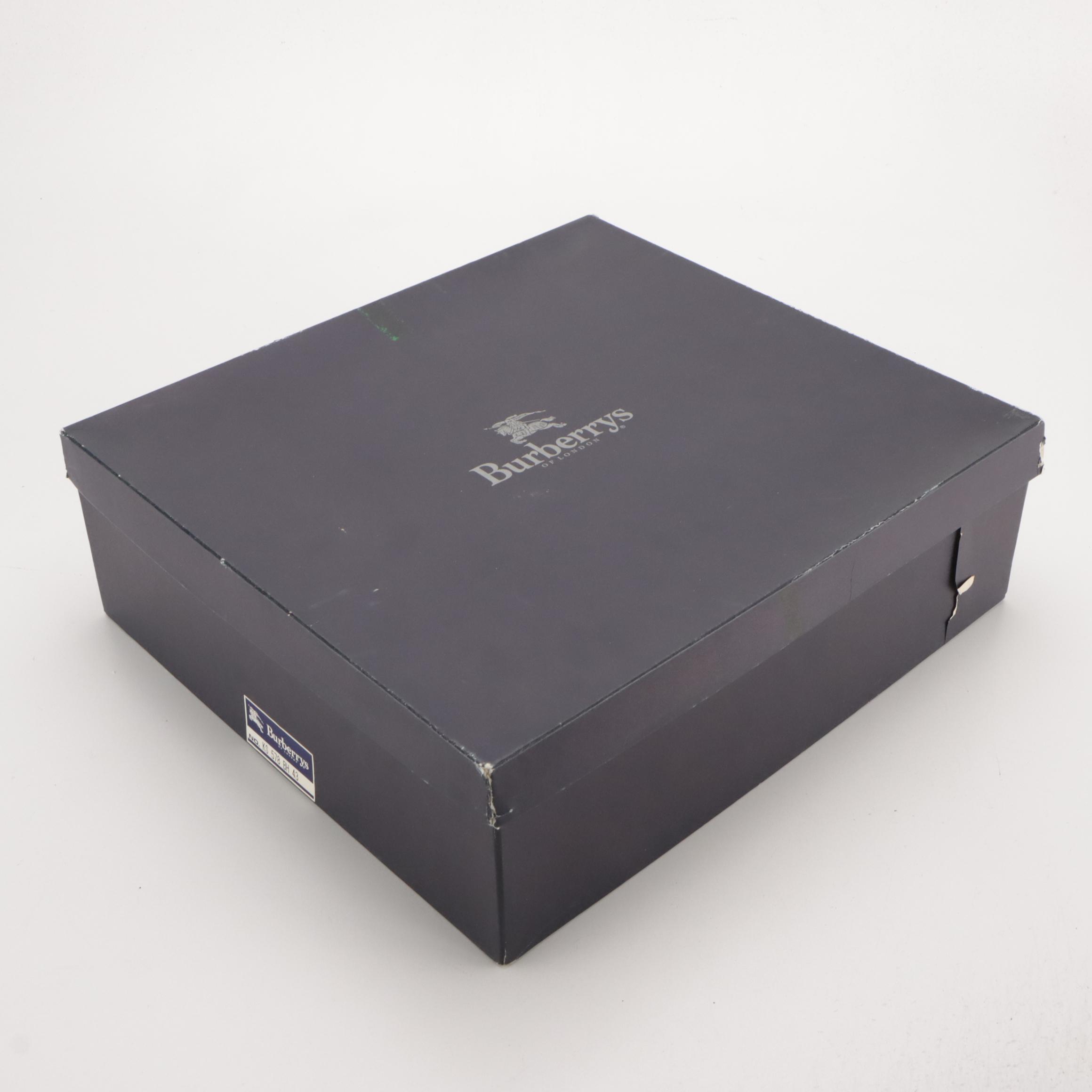 Burberrys Tan Brown Grained Calfskin Leather Tote with Box