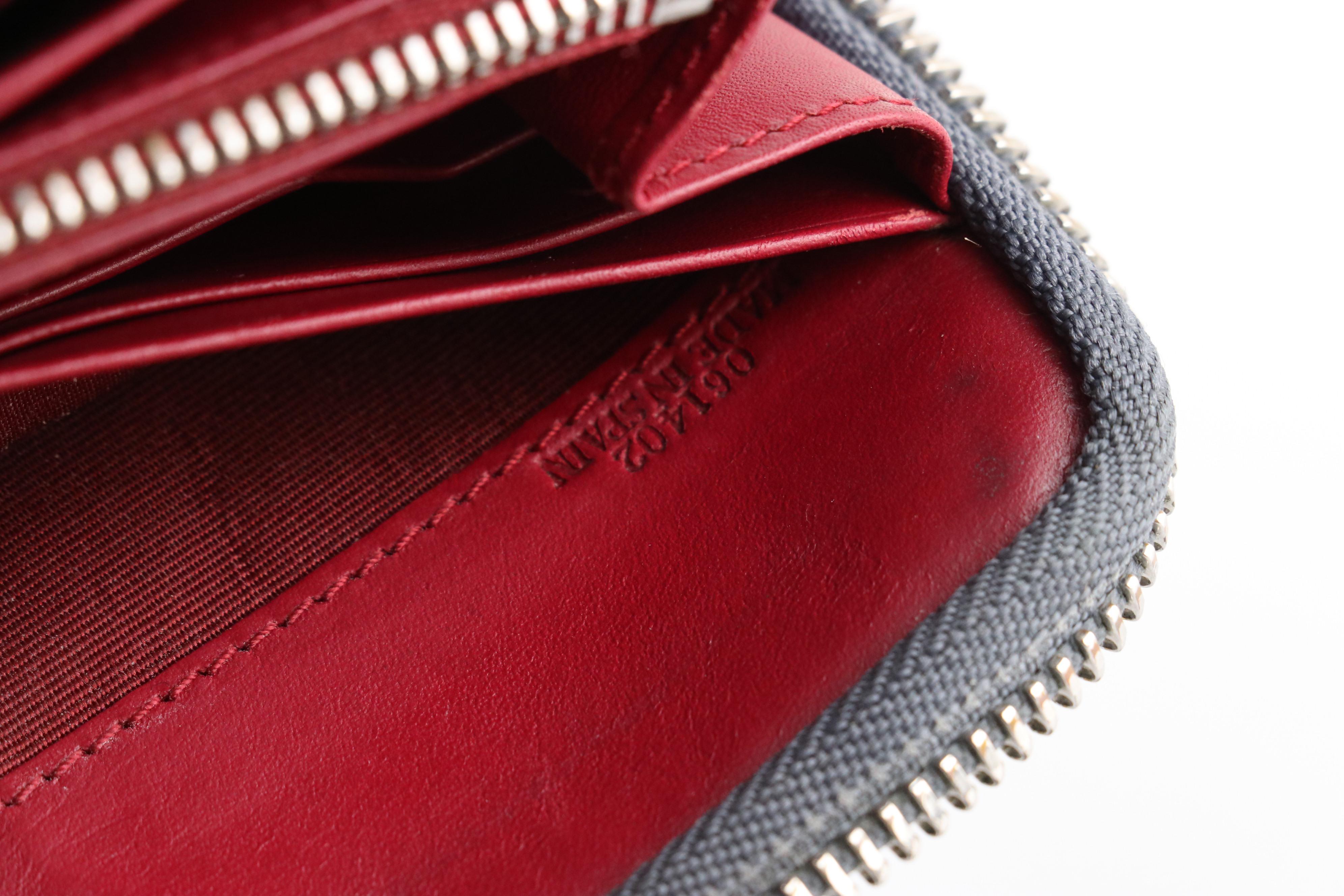 Loewe Zip-Around Wallet in Gray Grain Leather