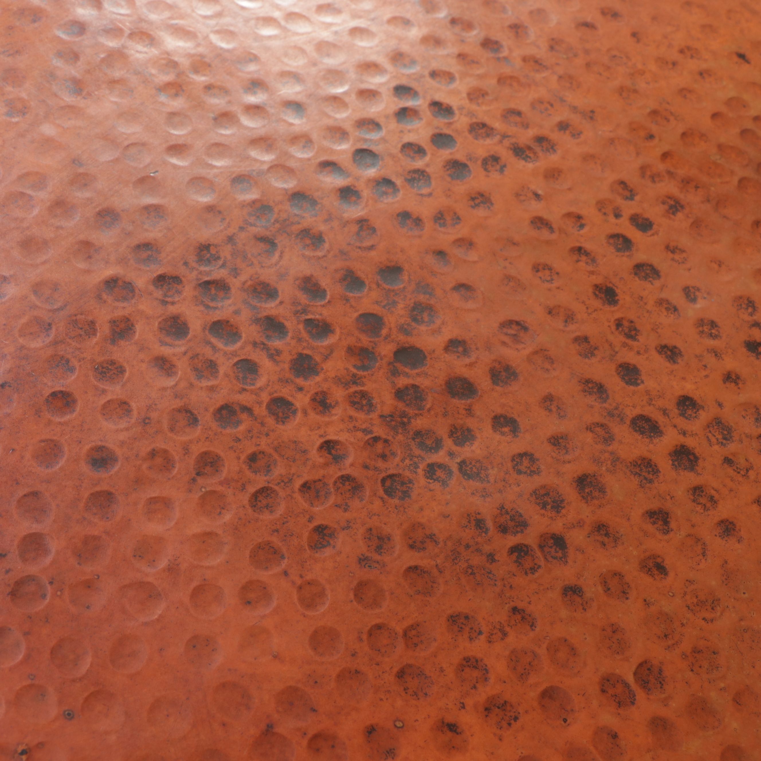 Mexican Hammered Copper Top and Metal Oval Dining Table