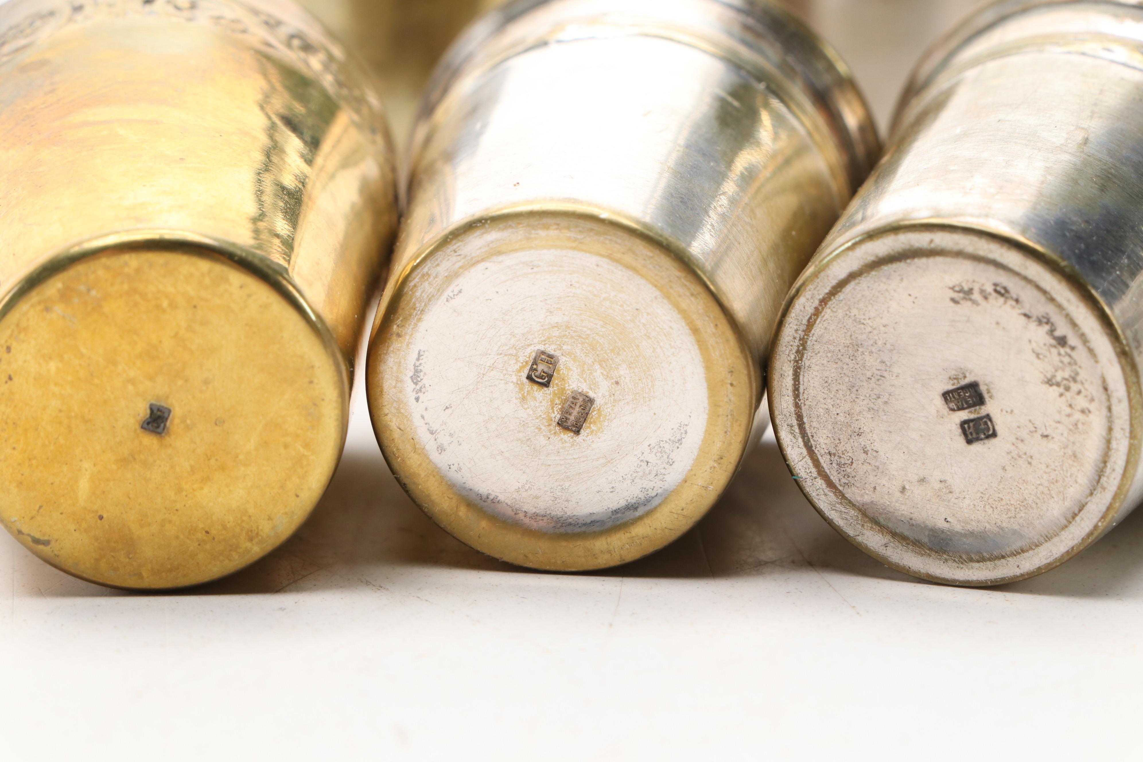 French Silver Plate Liquor Cups with Other Footed Bowl, 20th Century