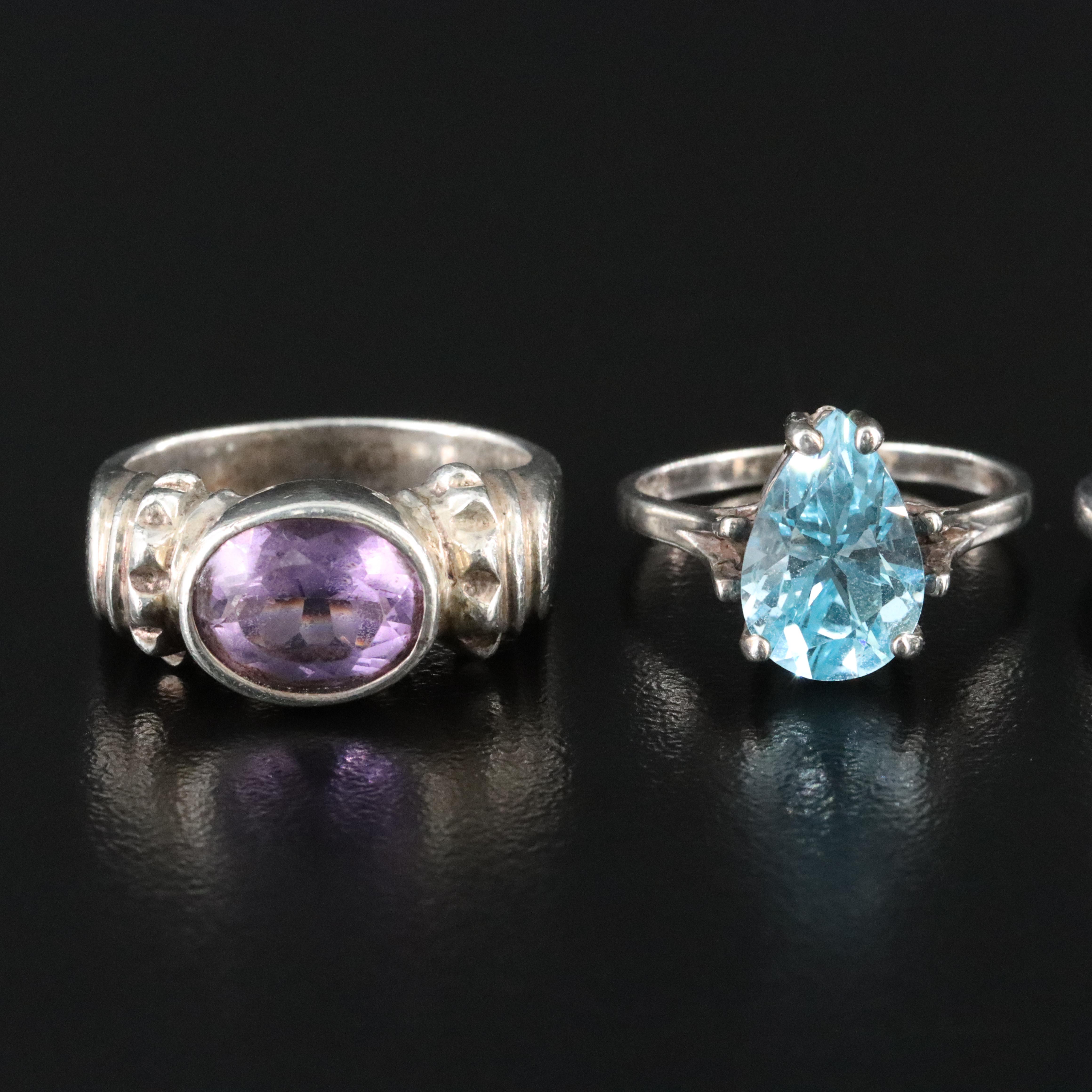 Sterling Gemstone Ring Collection