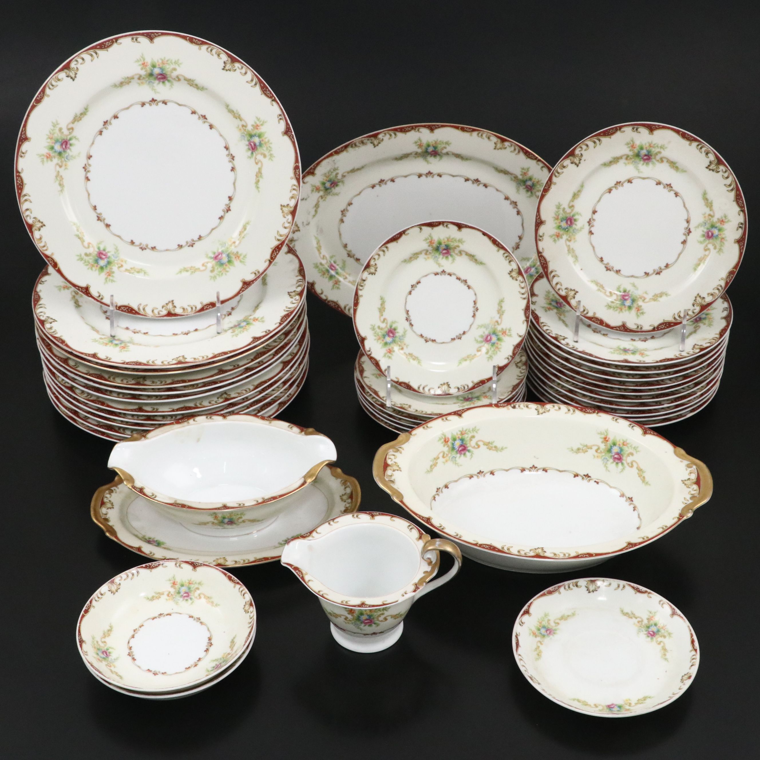 Japanese Empress Porcelain Dinnerware and Serving Pieces, Mid to Late 20th C.