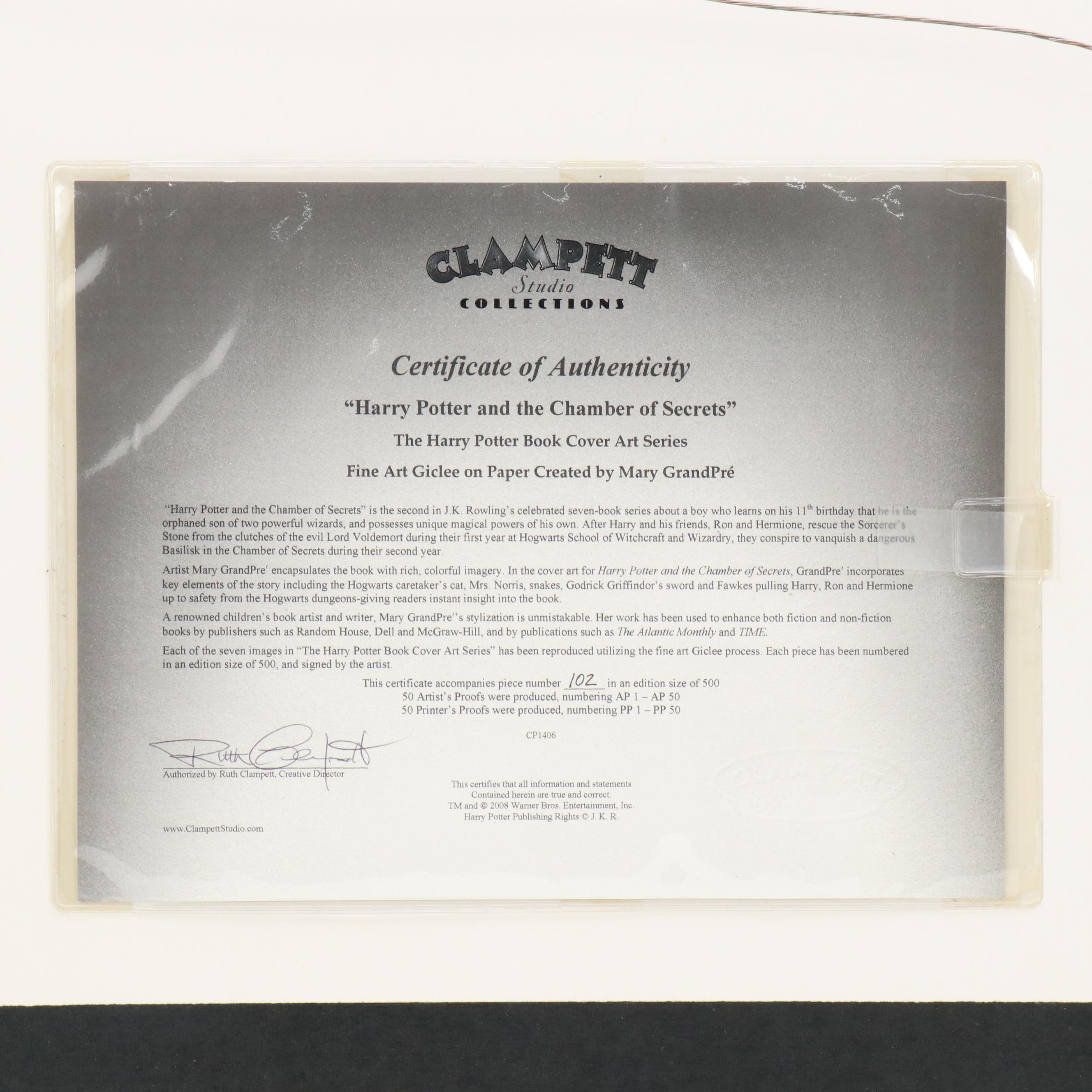 Mary GrandPré Giclée "Harry Potter and the Chamber of Secrets," 21st Century