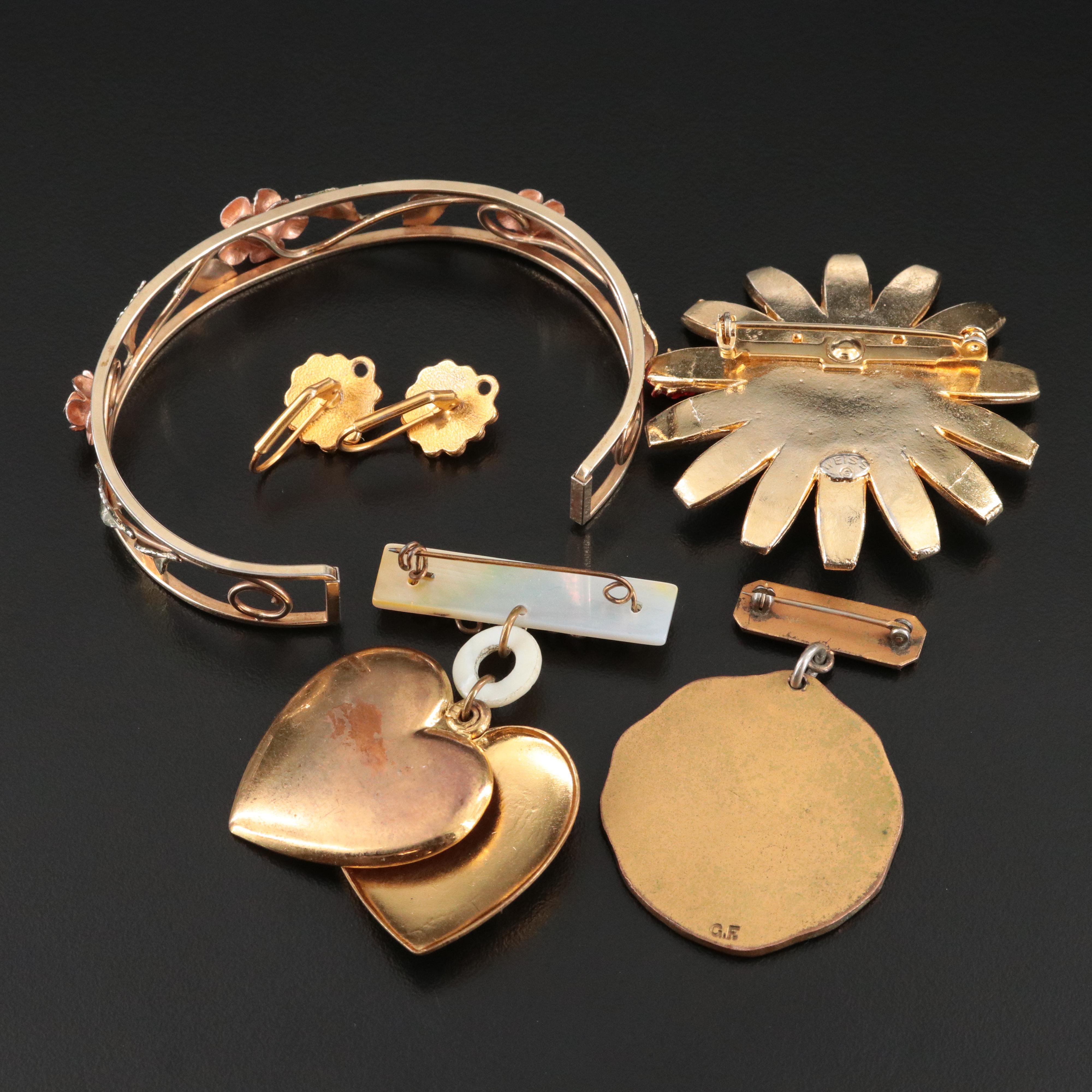 Vintage Enamel, Mother-of-Pearl and Rhinestone Jewelry Collection