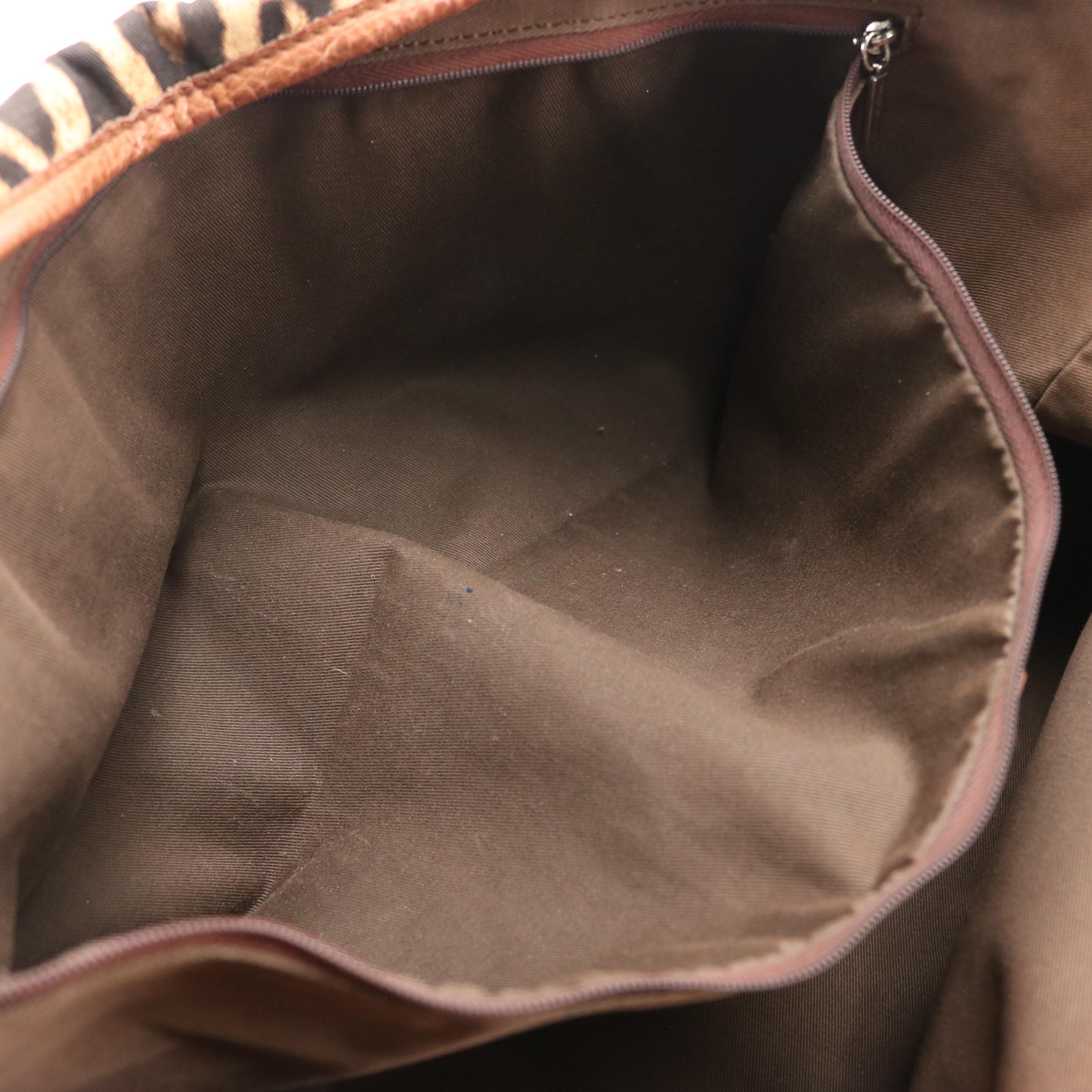 Dolce & Gabbana Animalier Tote in Animal Printed Canvas and Brown Leather Trim