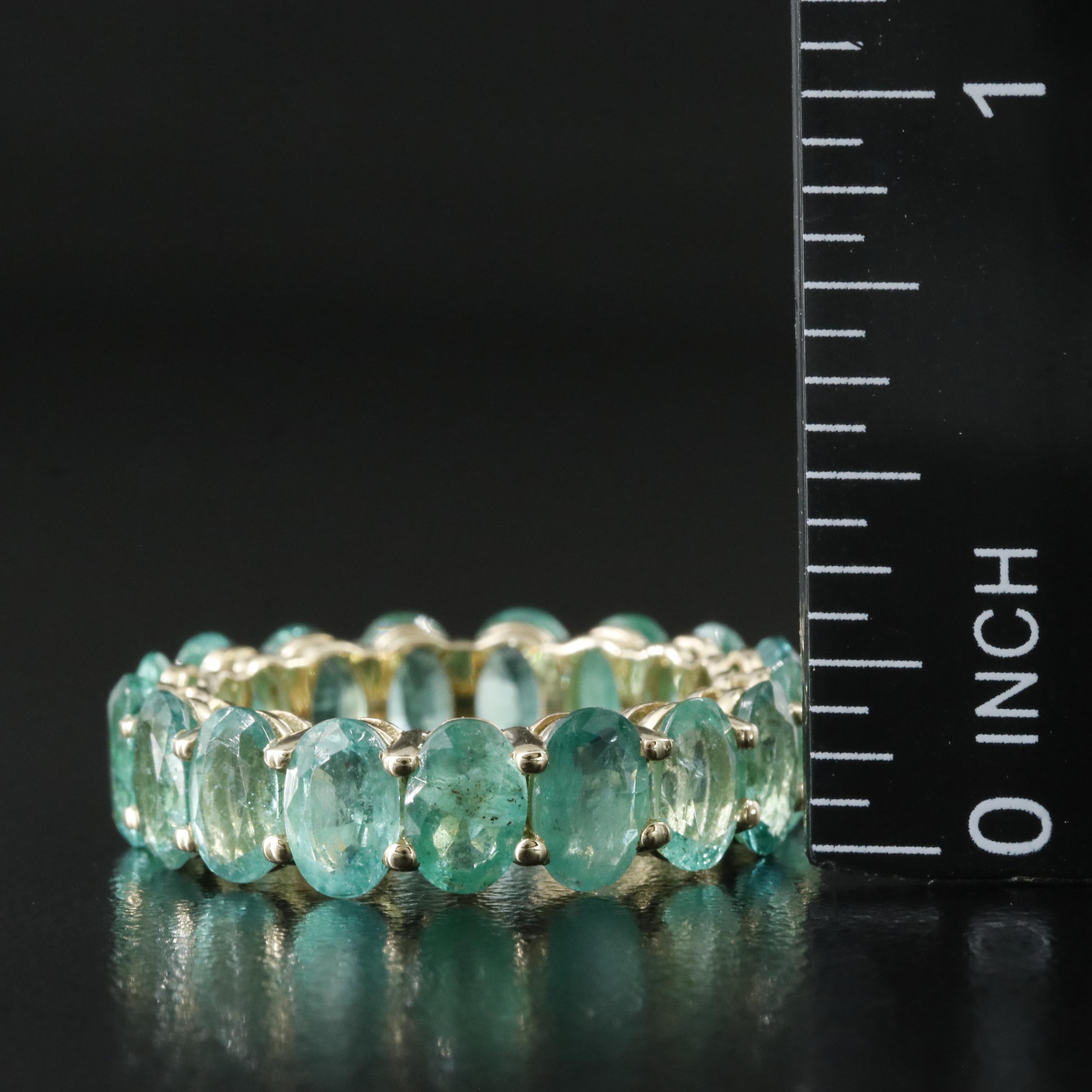 14K 7.44 CTW Emerald Eternity Band with IGI Report