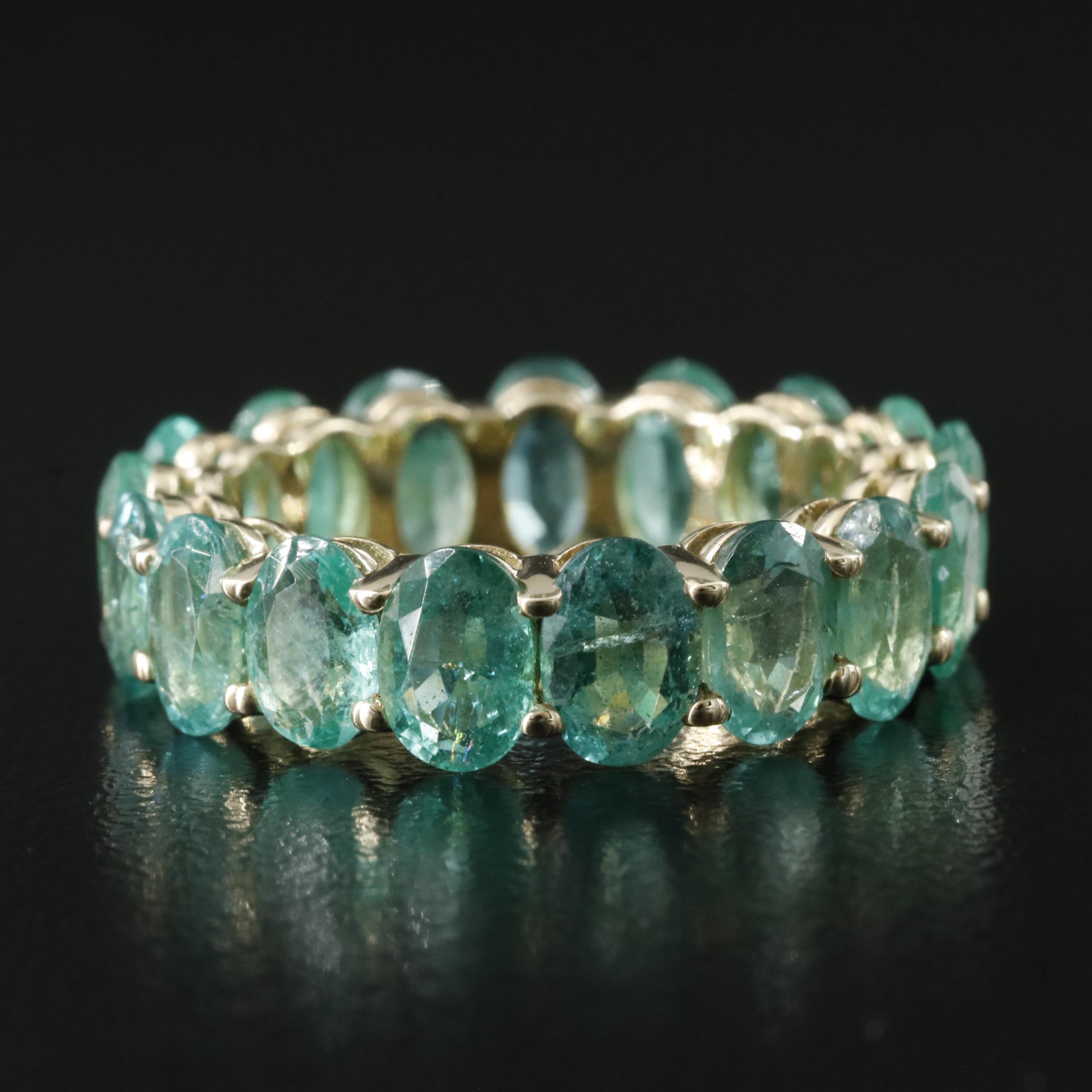 14K 7.44 CTW Emerald Eternity Band with IGI Report