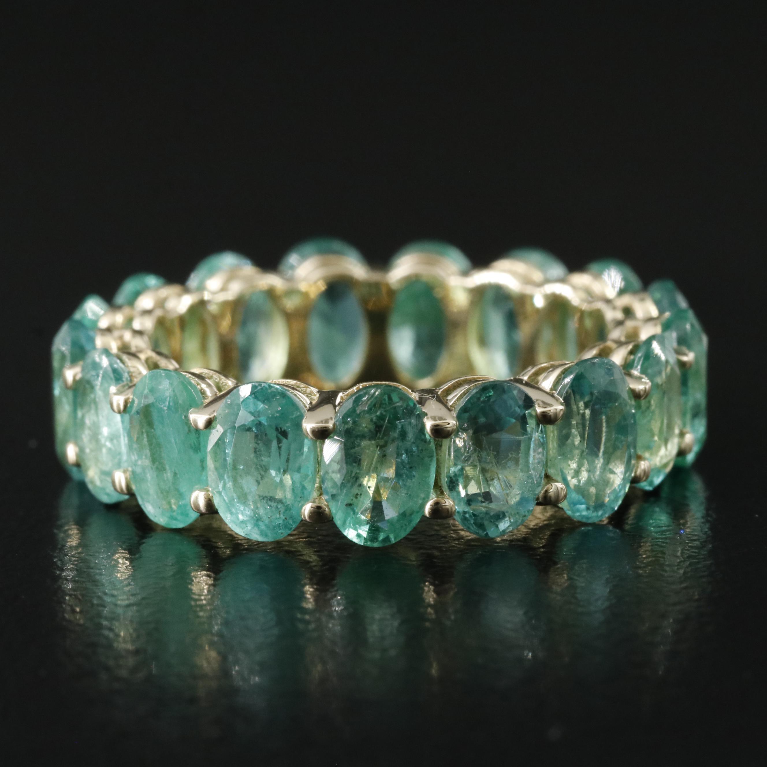 14K 7.44 CTW Emerald Eternity Band with IGI Report