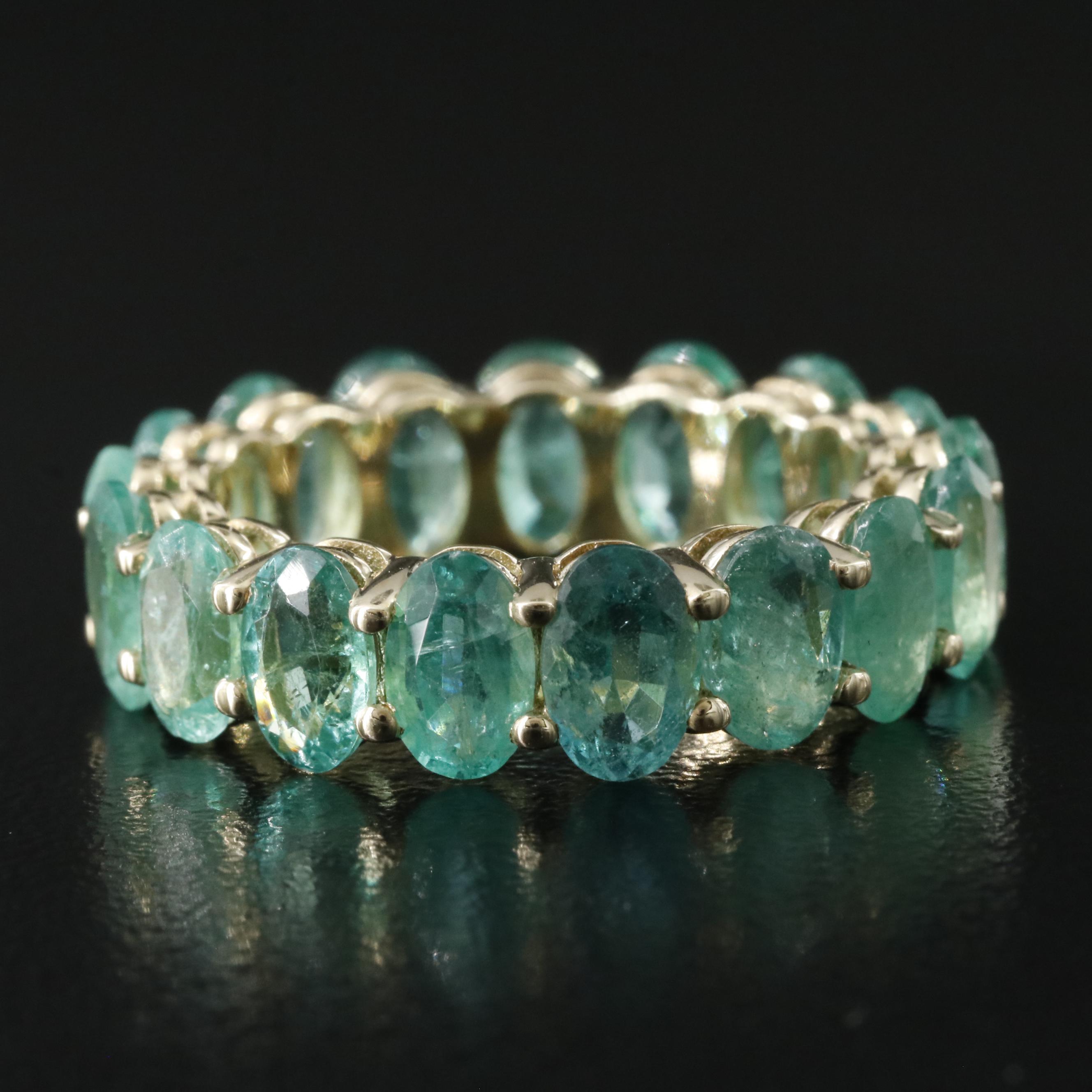 14K 7.44 CTW Emerald Eternity Band with IGI Report