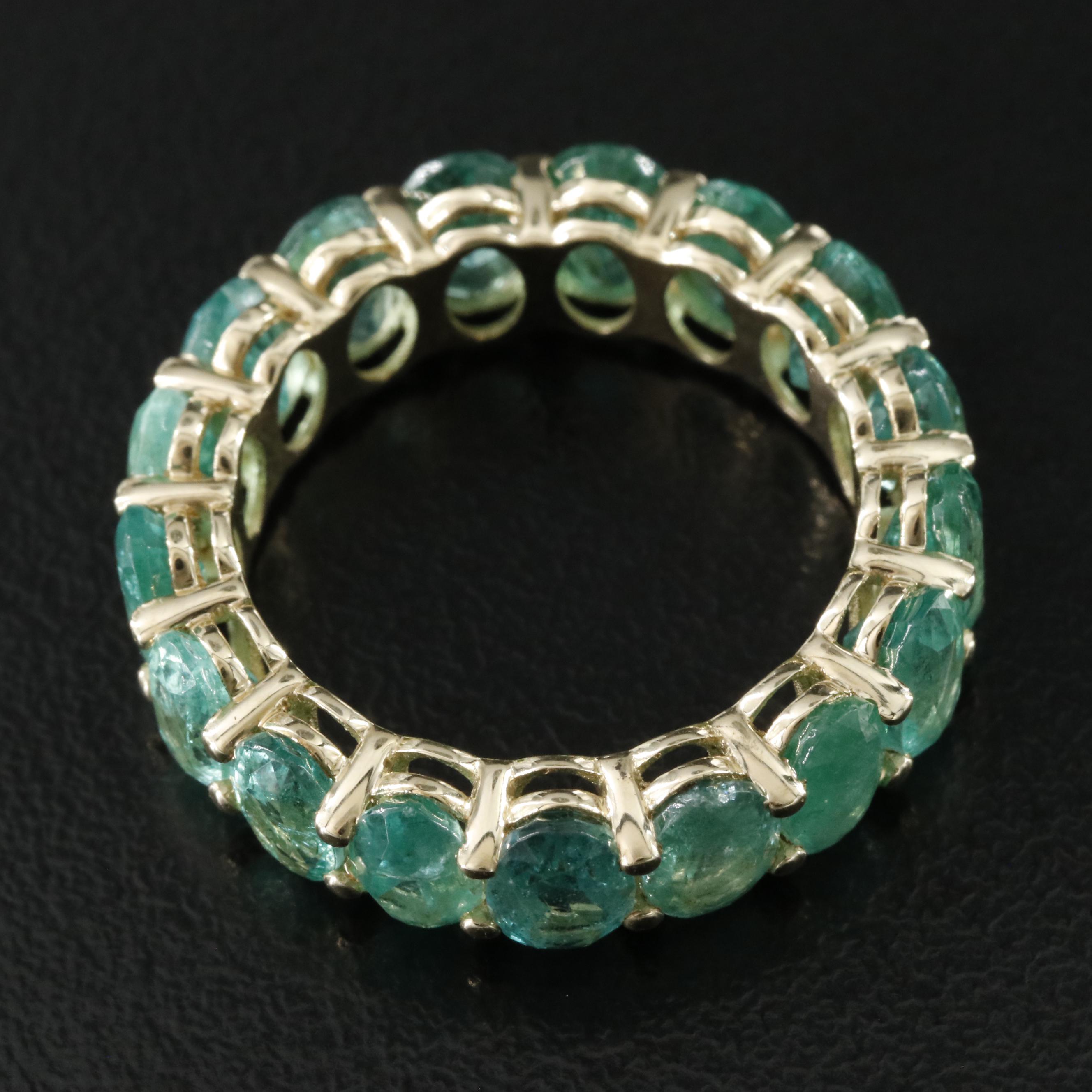 14K 7.44 CTW Emerald Eternity Band with IGI Report