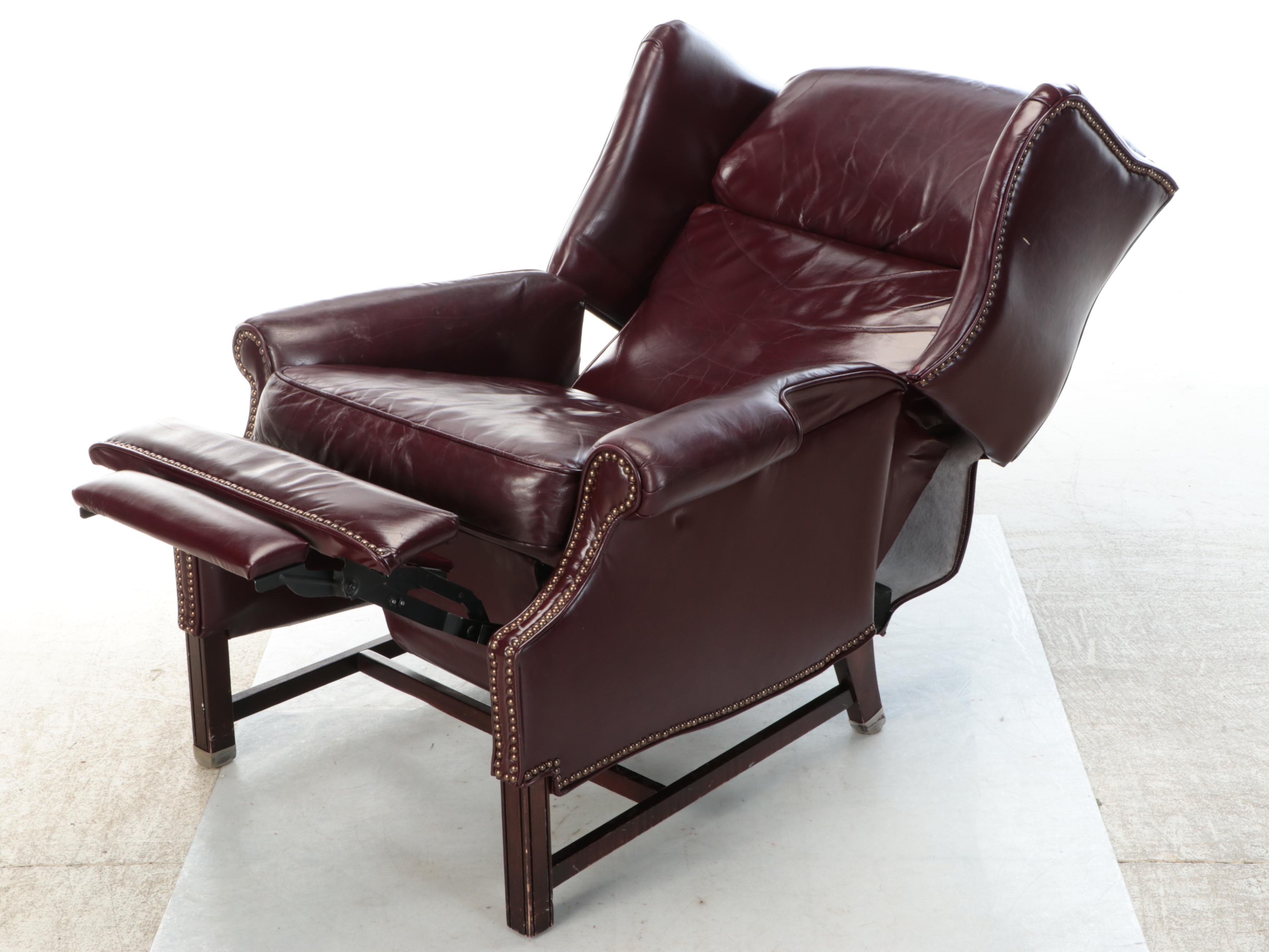 Barcalounger Burgundy Leather Recliner