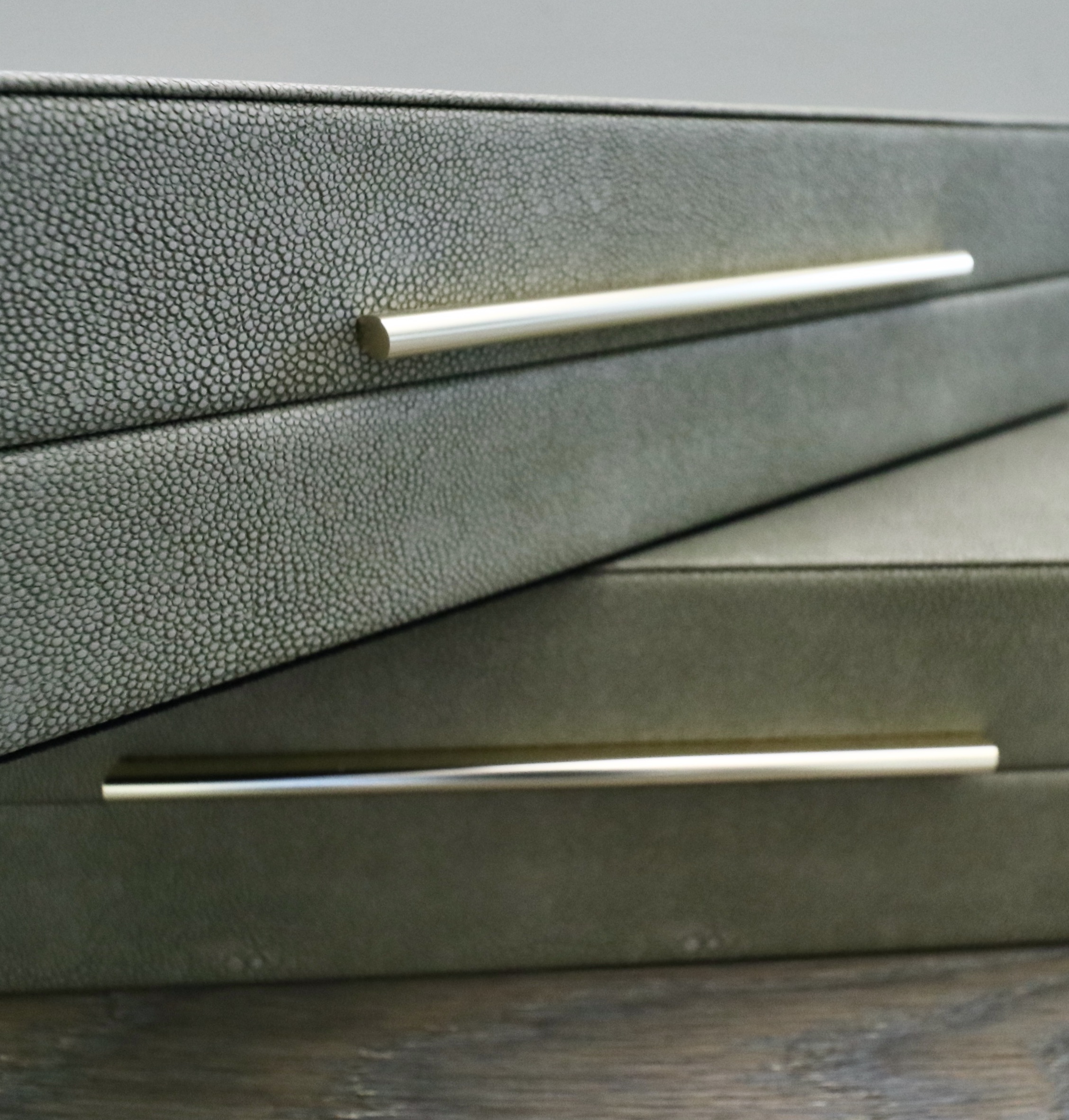 Trojan Wood Horse on Plinth, Faux Shagreen Trays and Boxes, and Accent Pillows