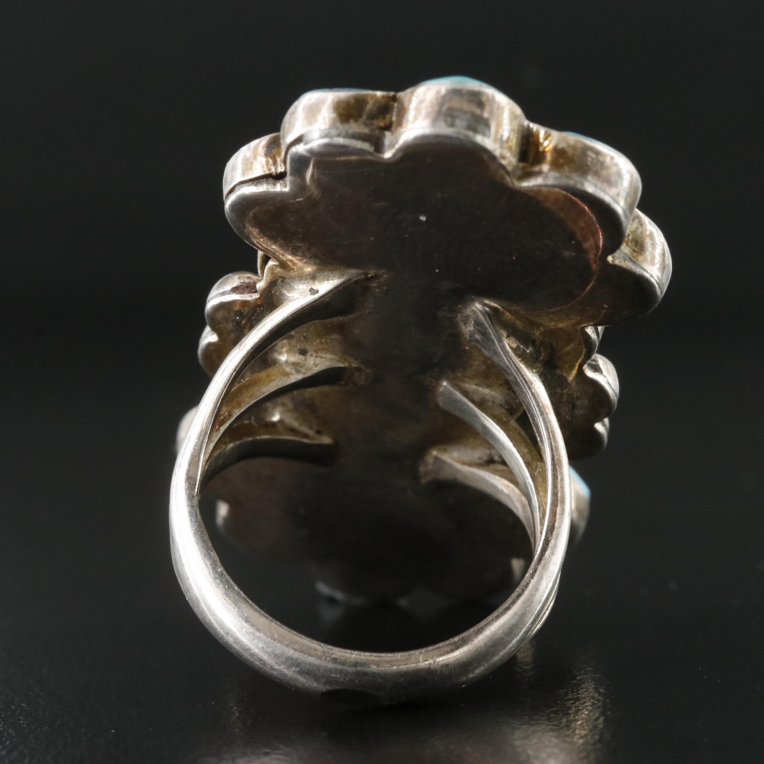 Southwestern Sterling Turquoise and Mother-of-Pearl Ring