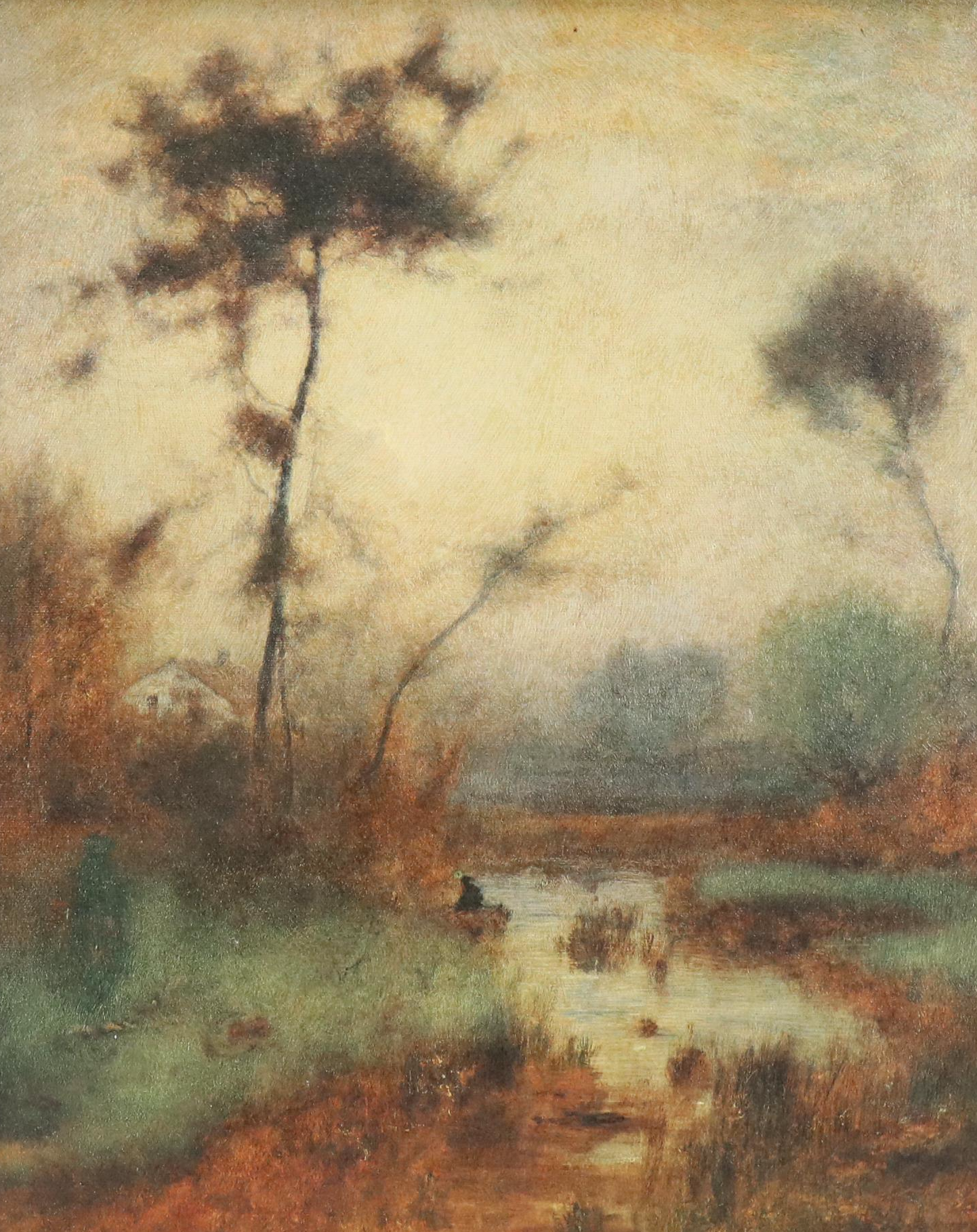 Pastoral Landscape Offset Lithograph, Late 20th Century