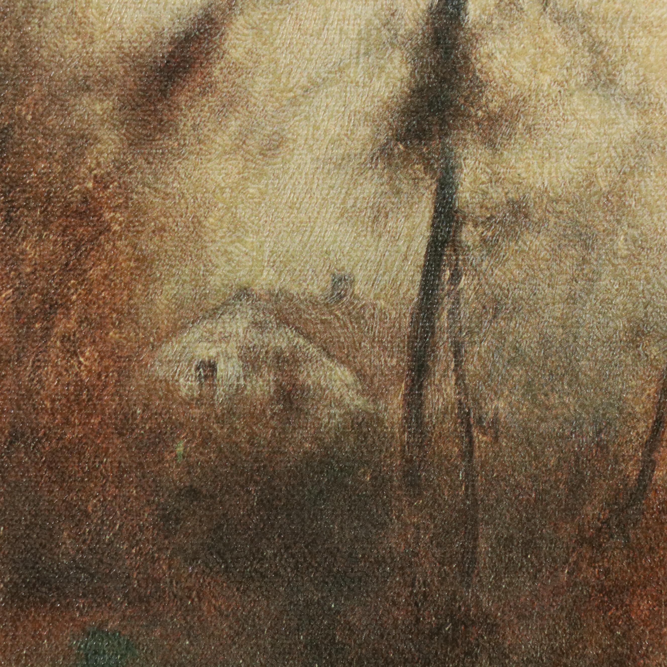 Pastoral Landscape Offset Lithograph, Late 20th Century