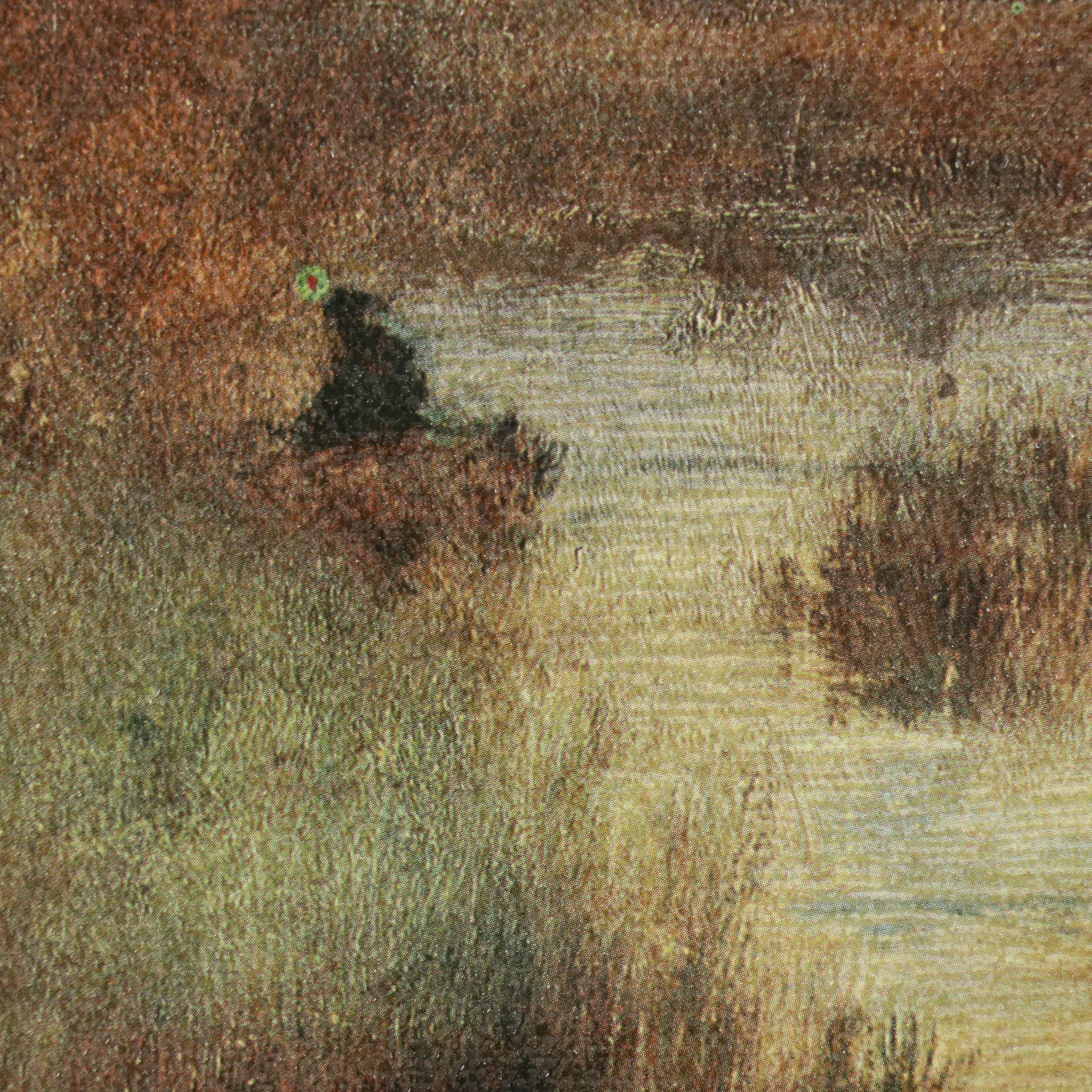 Pastoral Landscape Offset Lithograph, Late 20th Century