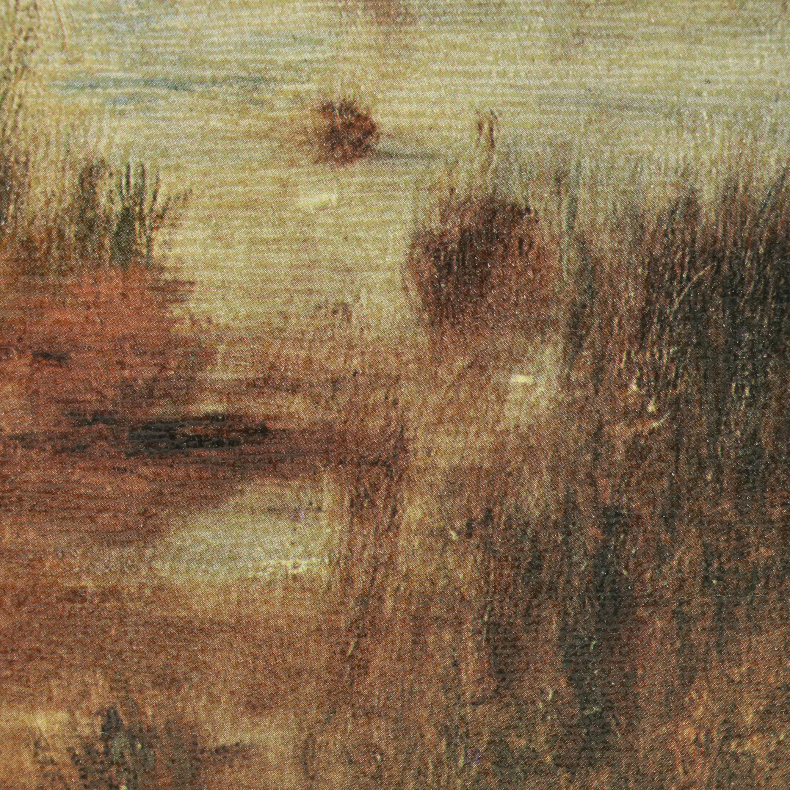 Pastoral Landscape Offset Lithograph, Late 20th Century