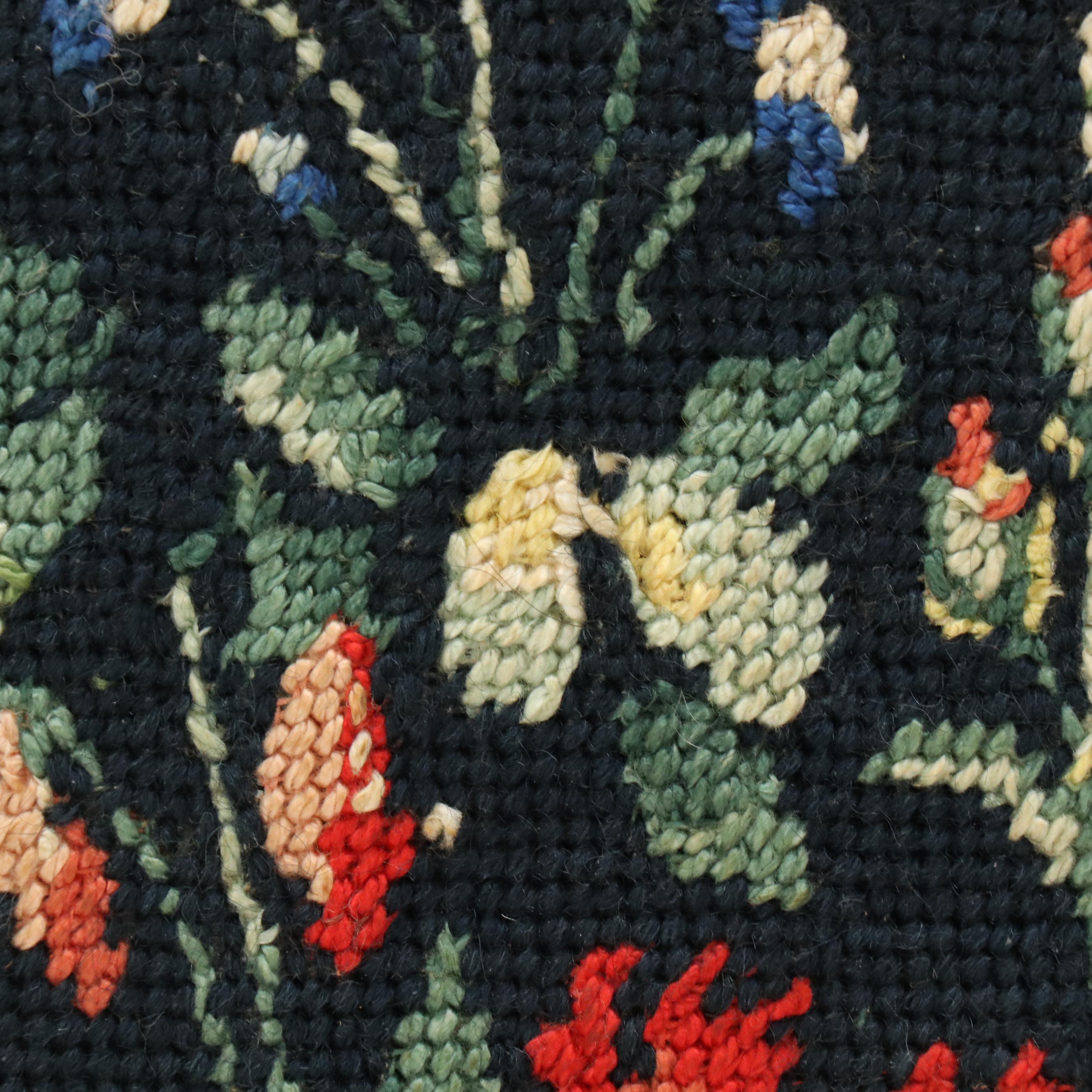 Needlepoint of Rabbits in Millefleur After Cluny Renaissance Tapestries