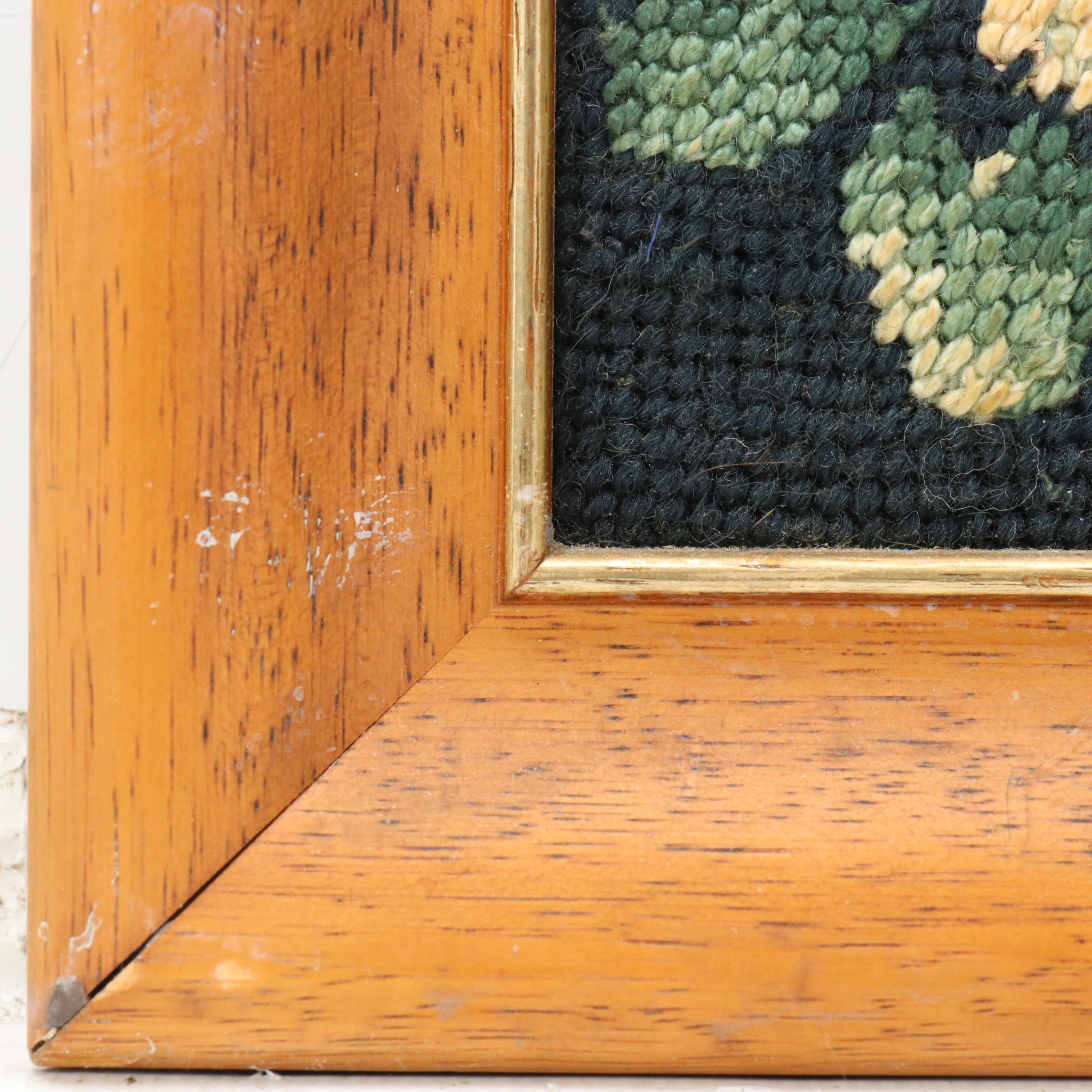 Needlepoint of Rabbits in Millefleur After Cluny Renaissance Tapestries