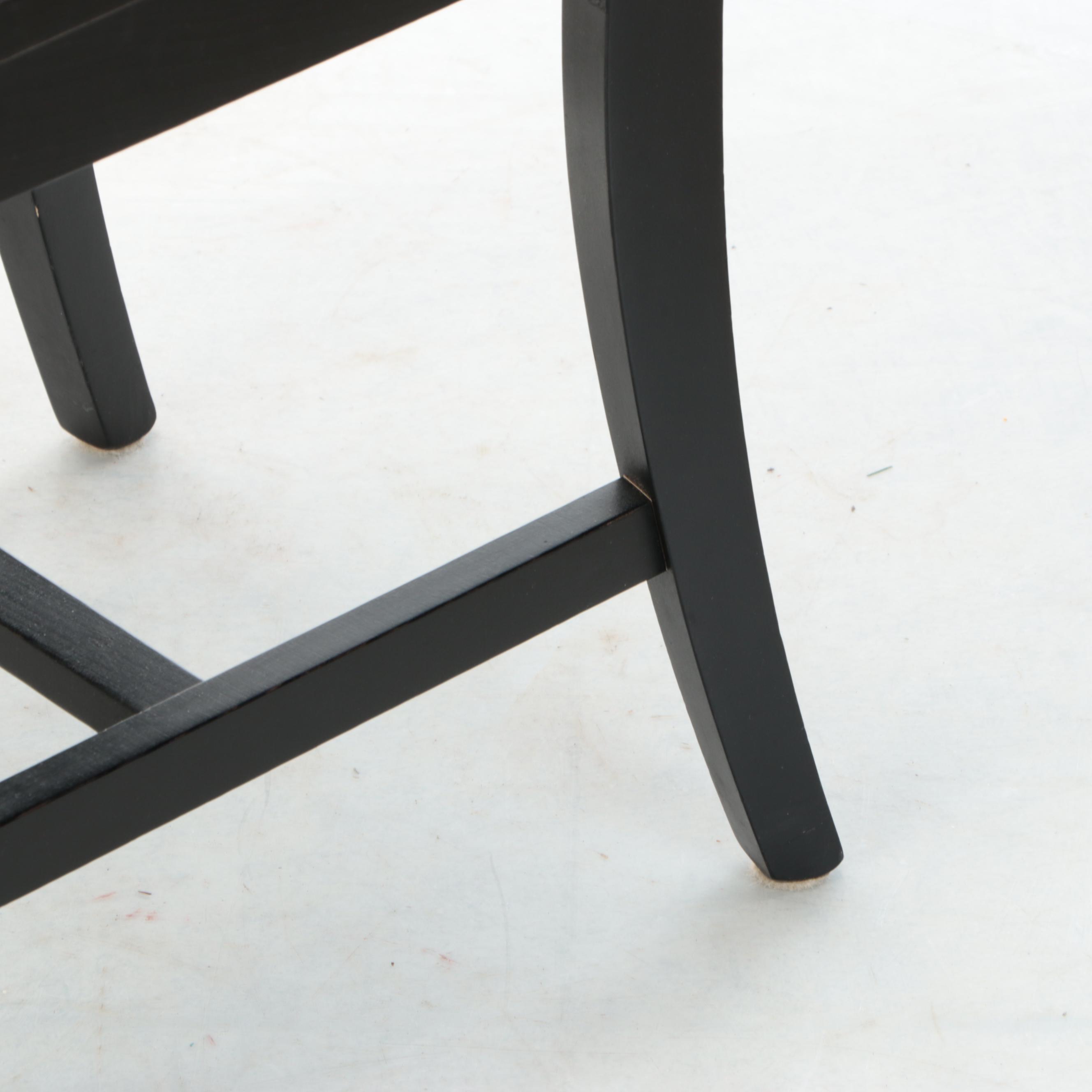 Contemporary Ebonized Wood Pierced-Splat Back Side Chair