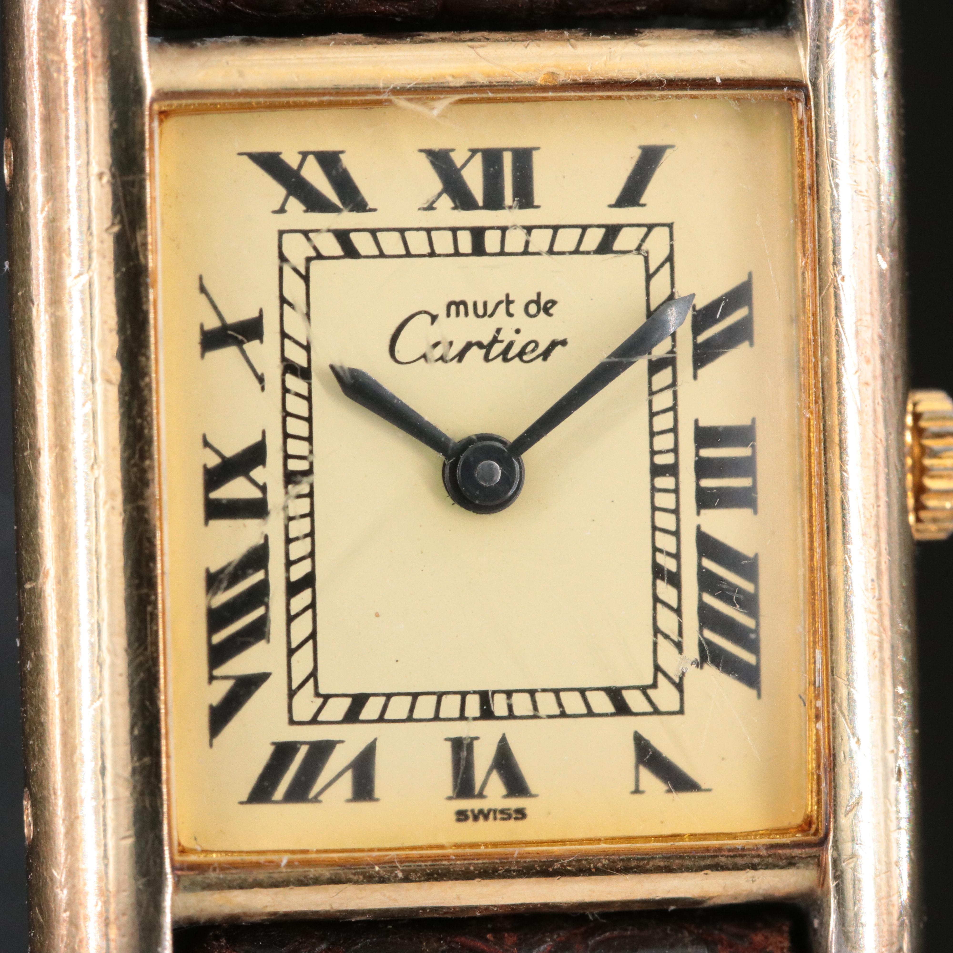 Cartier Must de Cartier 925 Gold Plate Stem Wind 60026 Model Watch