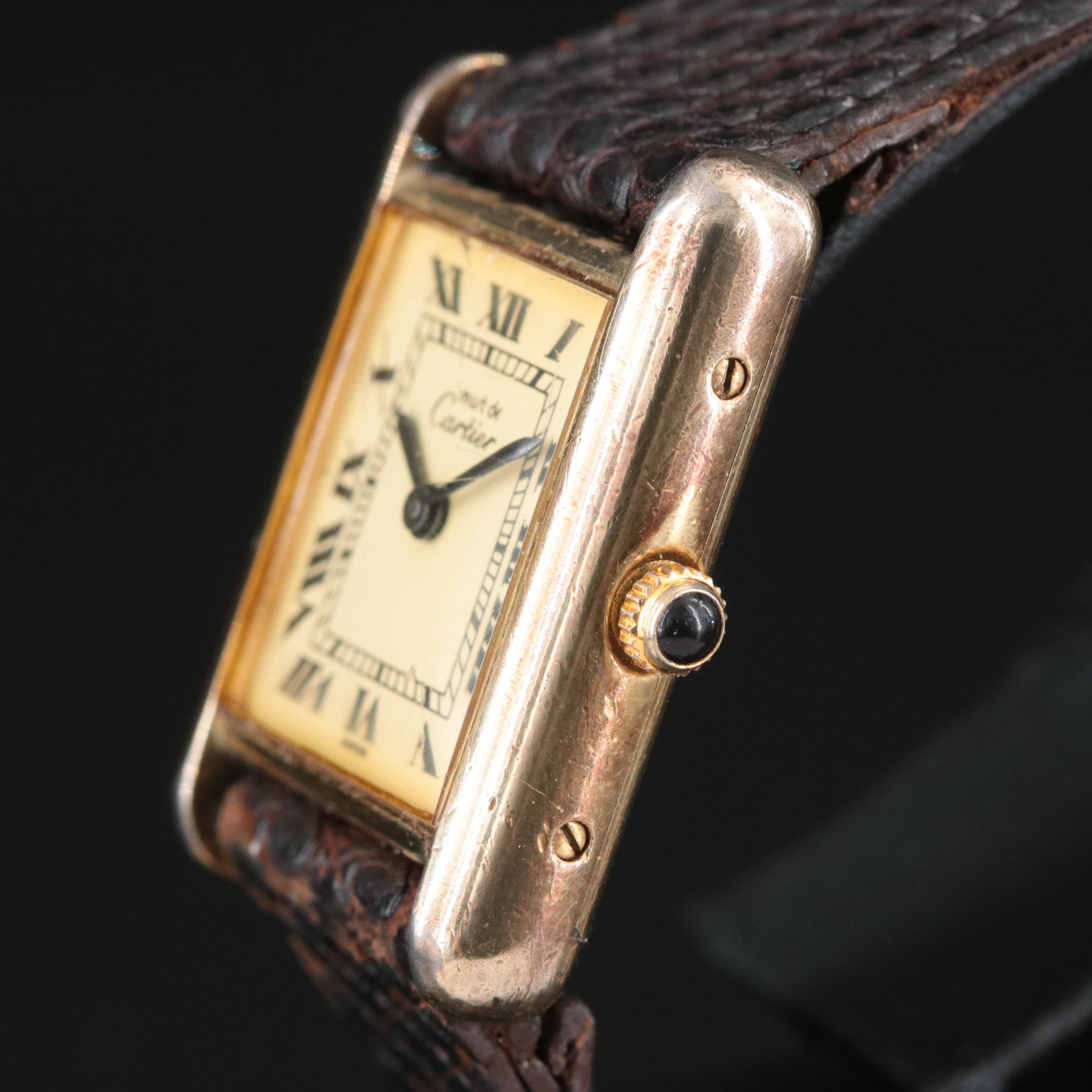 Cartier Must de Cartier 925 Gold Plate Stem Wind 60026 Model Watch