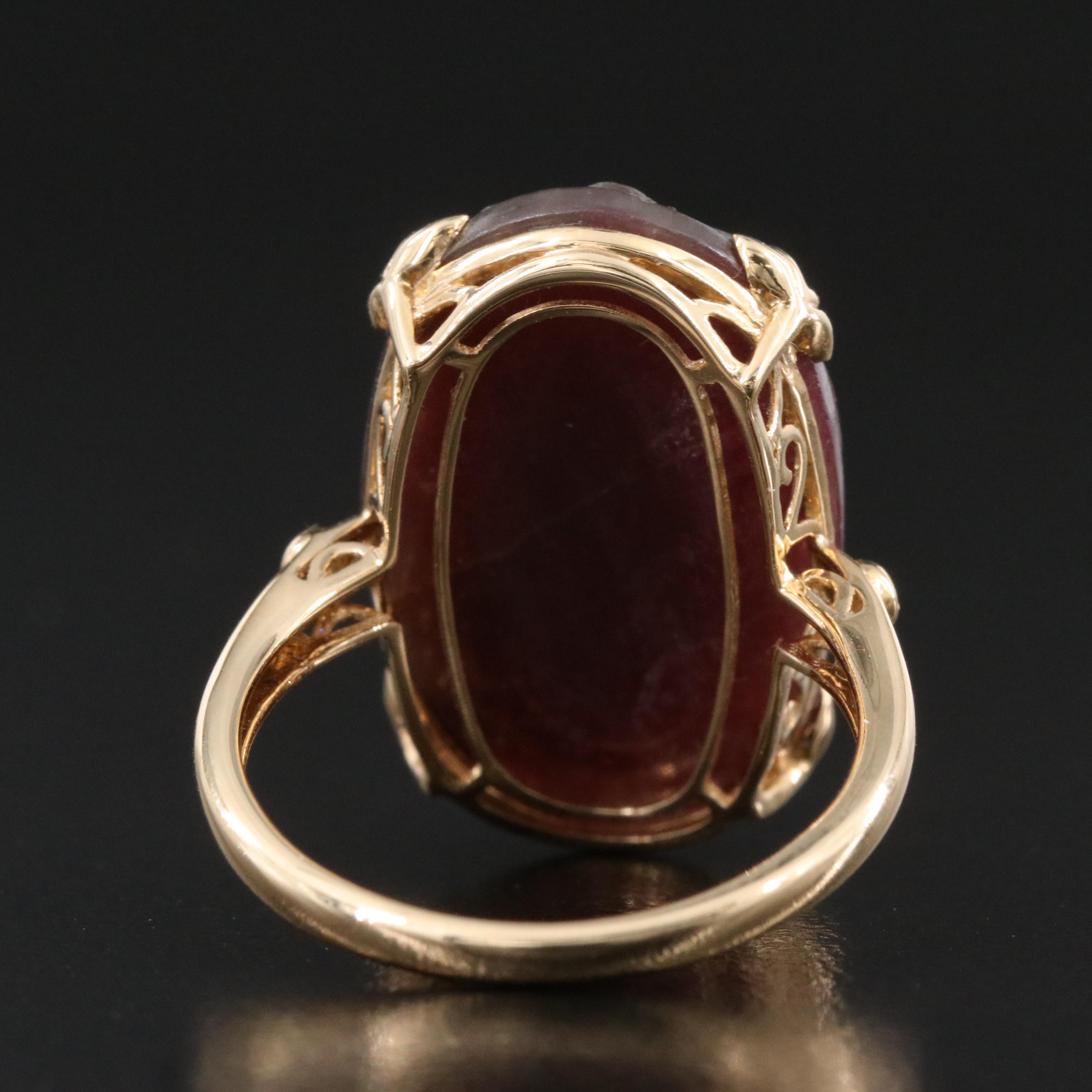 Chromia 18K 15.88 CT Ruby and Diamond Carved Ring