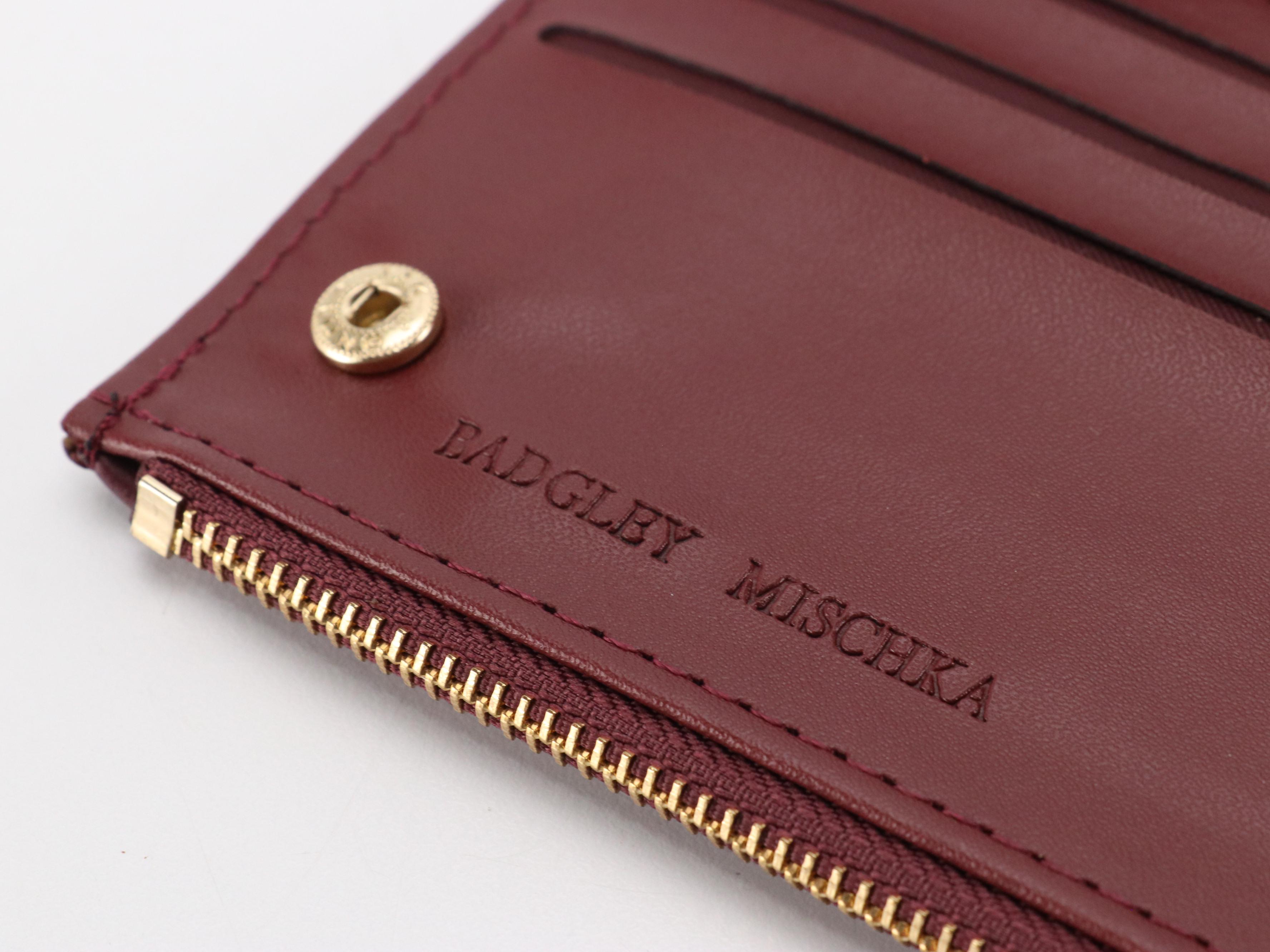Badgley Mischka Long Card Wallet in Burgundy Quilted Vegan Leather with Tags