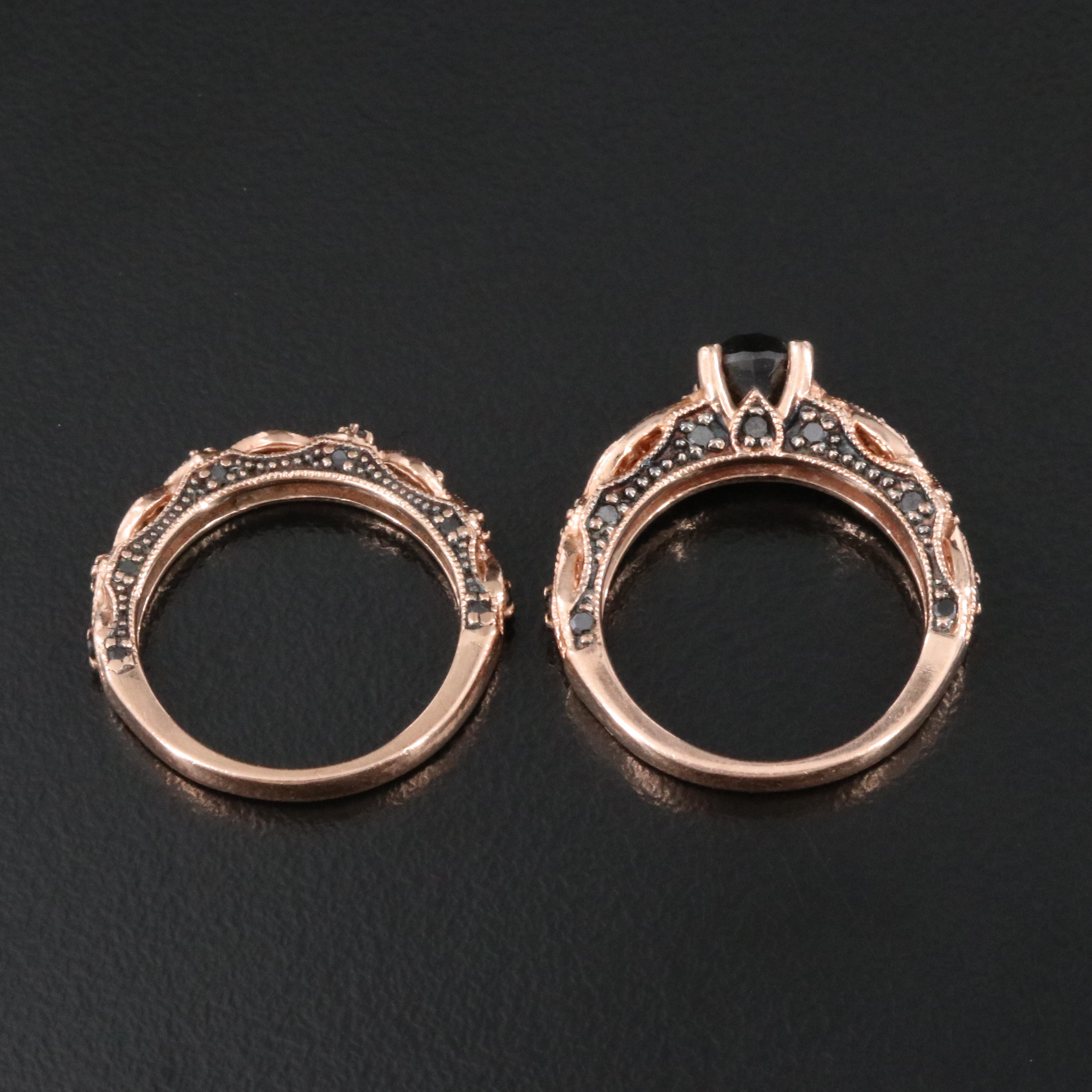 10K Rose Gold 1.47 CTW Diamond Ring Set