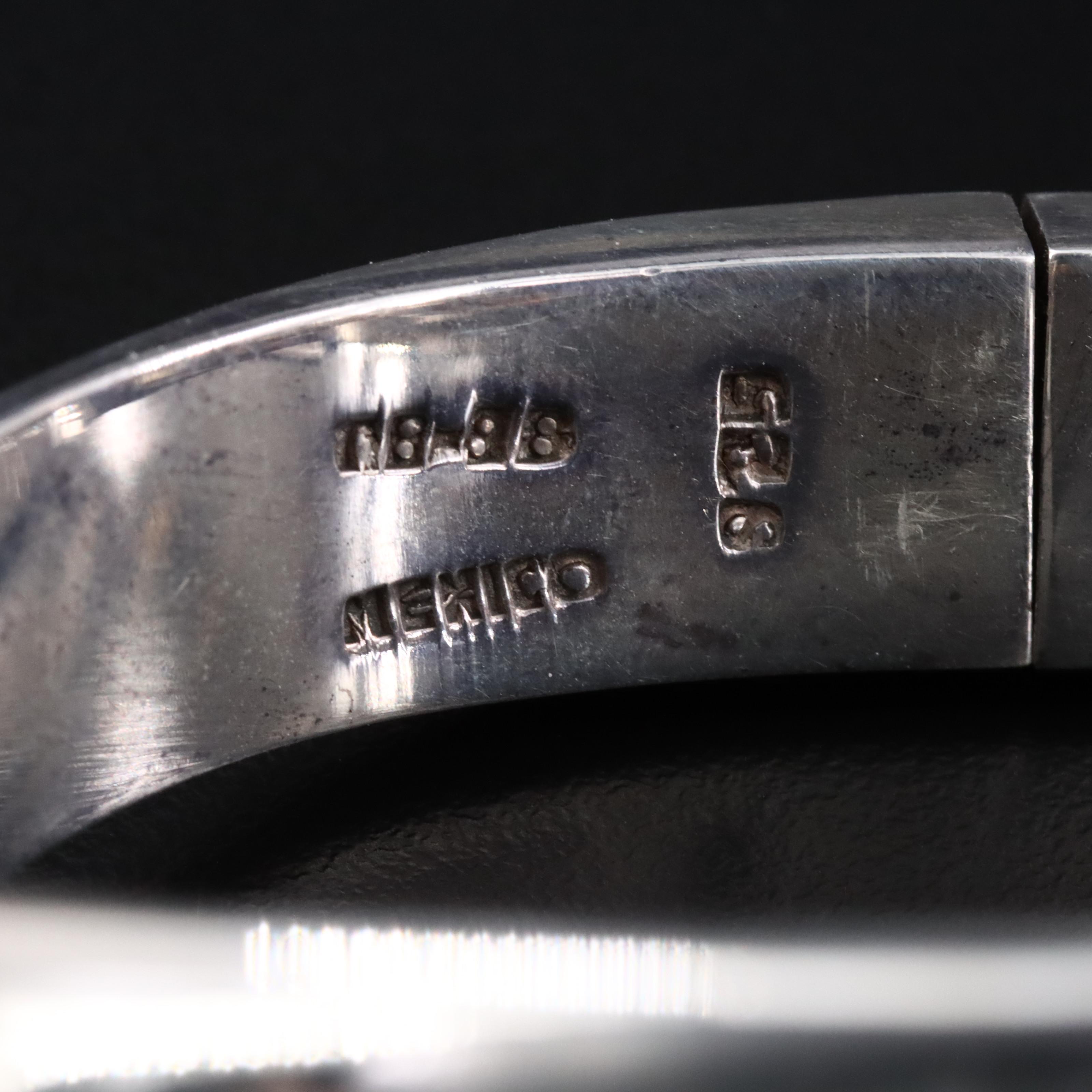 Mexican Sterling Gemstone Mosaic Bracelet