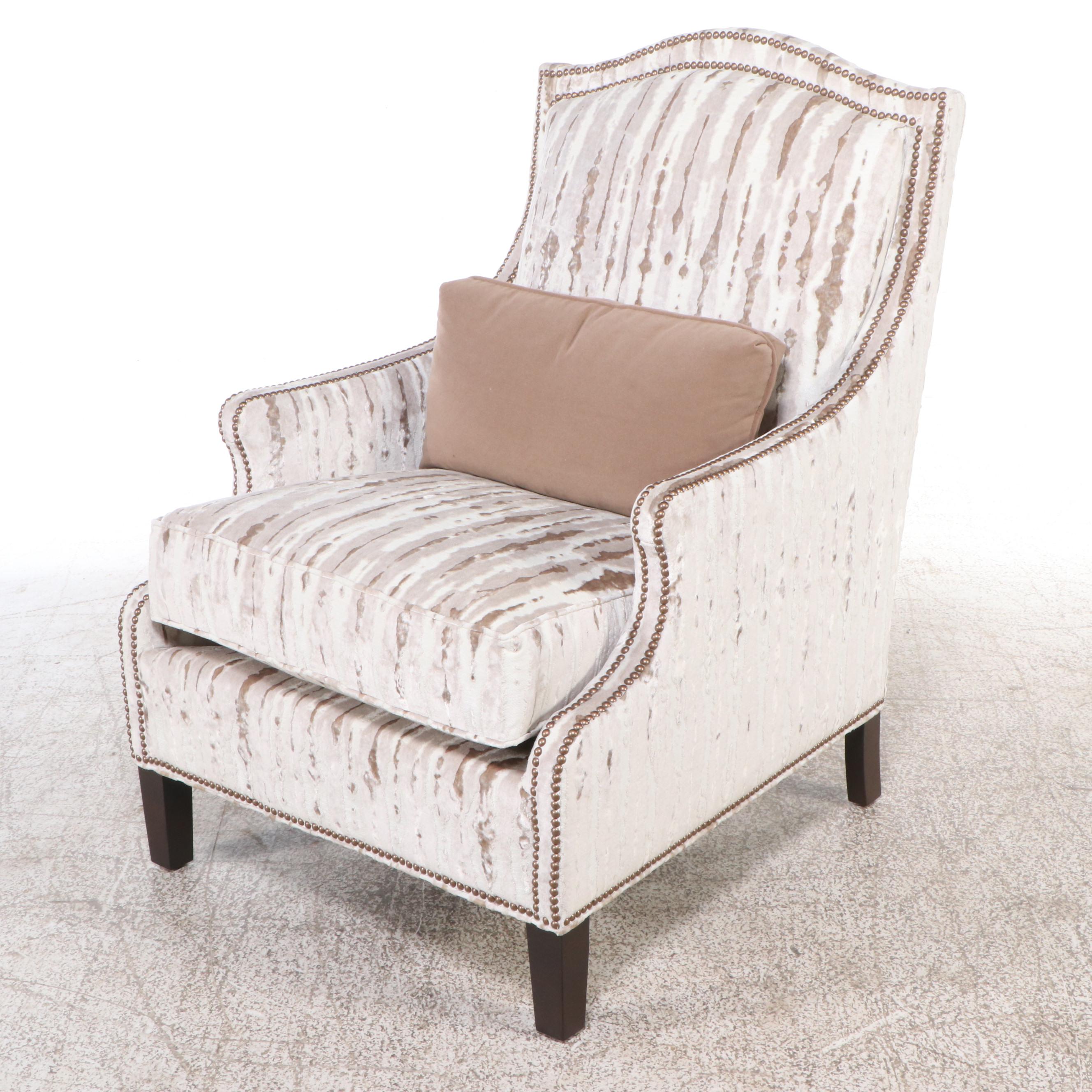 Fairfield Chair Co. Handcrafted Contemporary Armchair with Nailhead Trim
