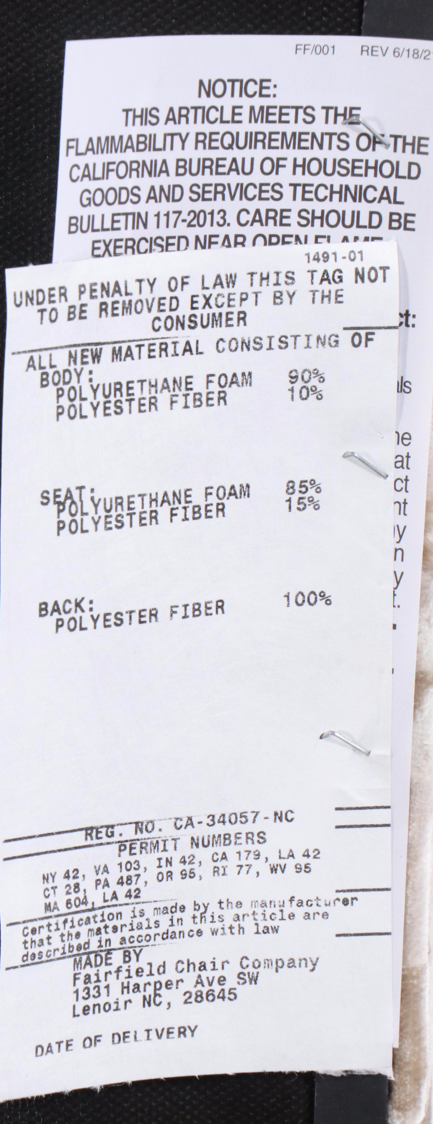 Fairfield Chair Co. Handcrafted Contemporary Armchair with Nailhead Trim