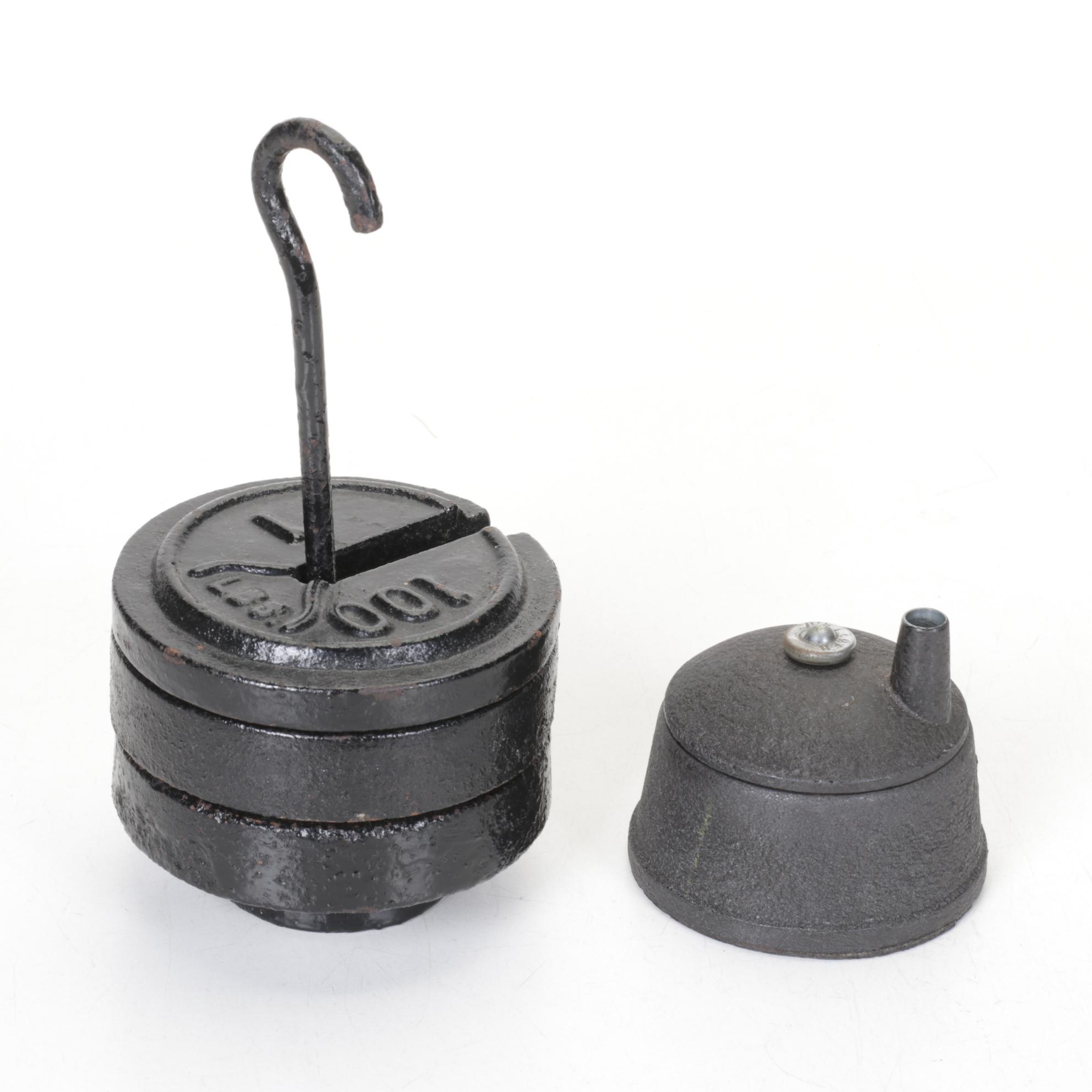 Sad Iron, Ice Tongs, Scale Weights, Mechanical Pencil Sharpener and More