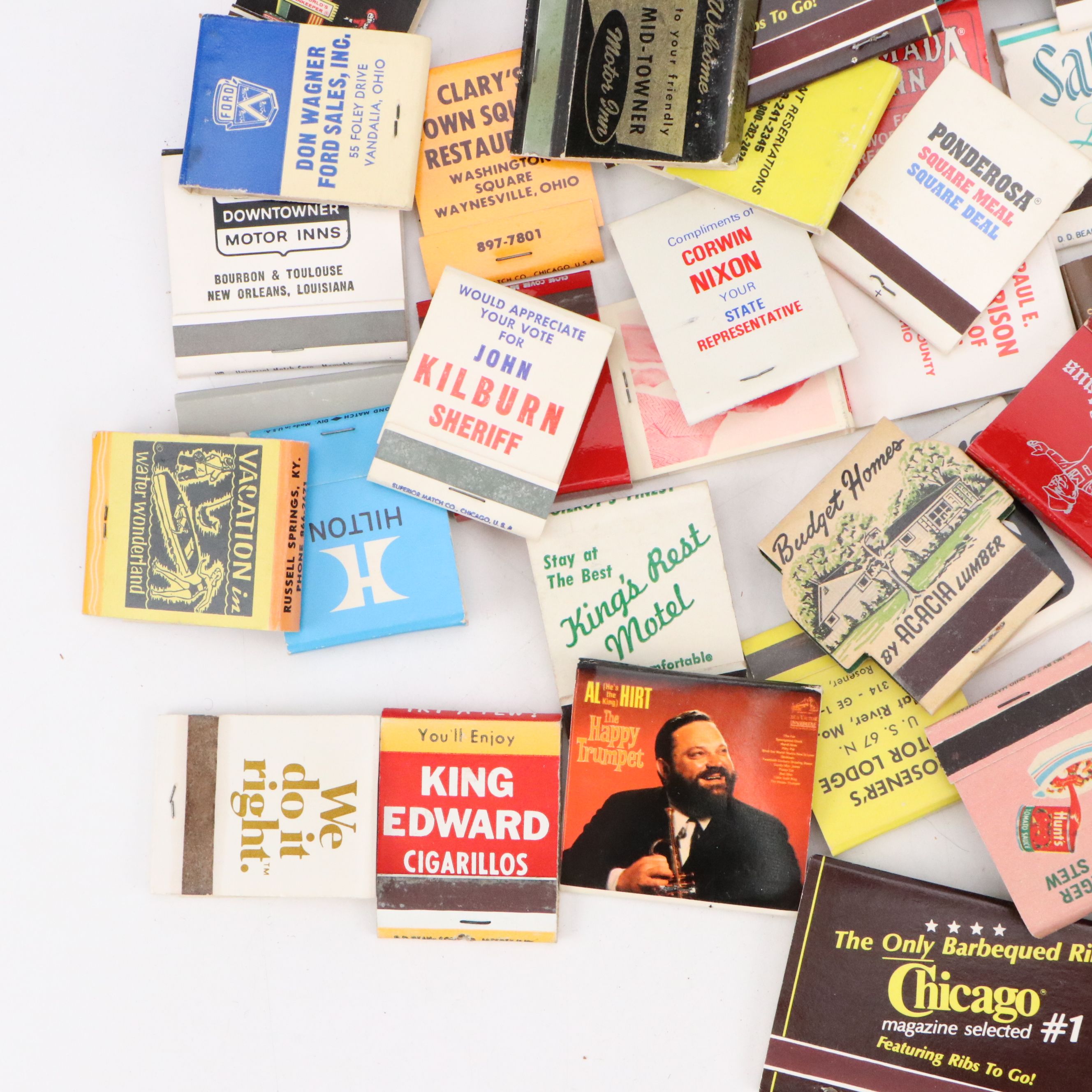 Mobilgas First Aid Kit Tin with Souvenir Matchbooks, Mid to Late 20th Century